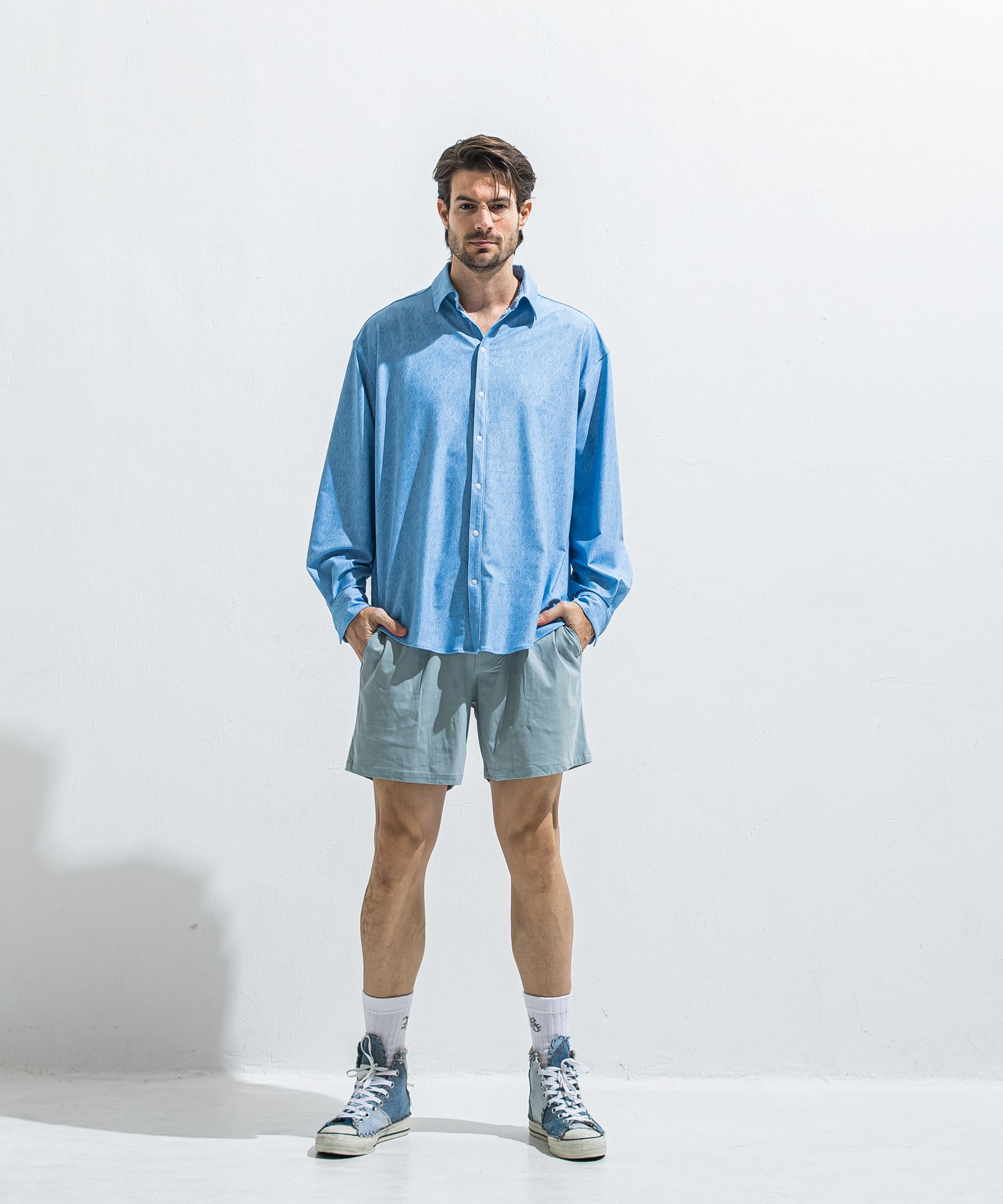 RUSH JACK SHIRTS / RC40-SH-001 / オーバーサイズラッシュガードシャツ / ライトインディゴ (5月中旬入荷予定)