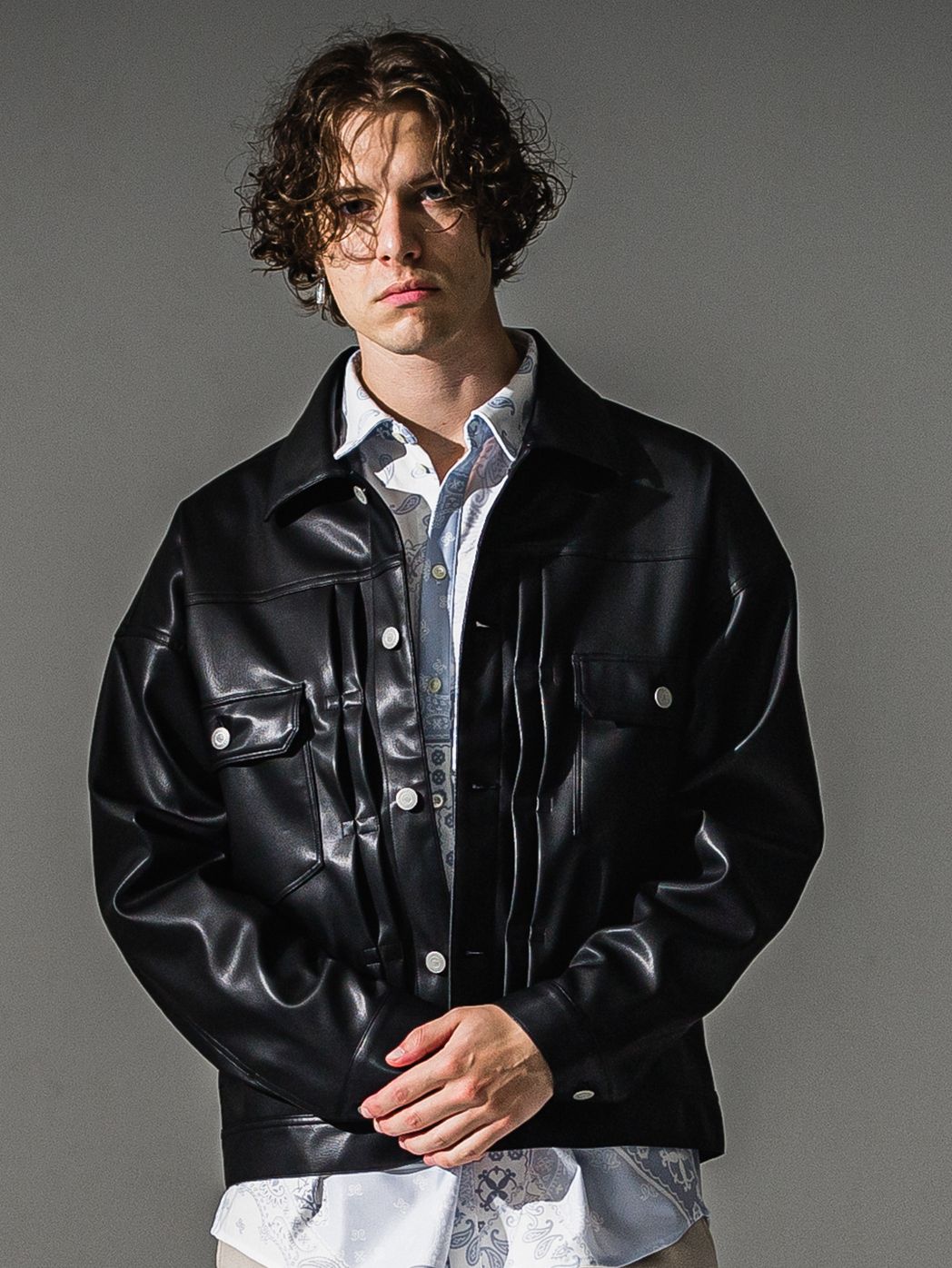 LEATHER 2ND G / RC41-JK-007 / エコレザー2ND型Gジャン / ブラック (9月下旬入荷予定)
