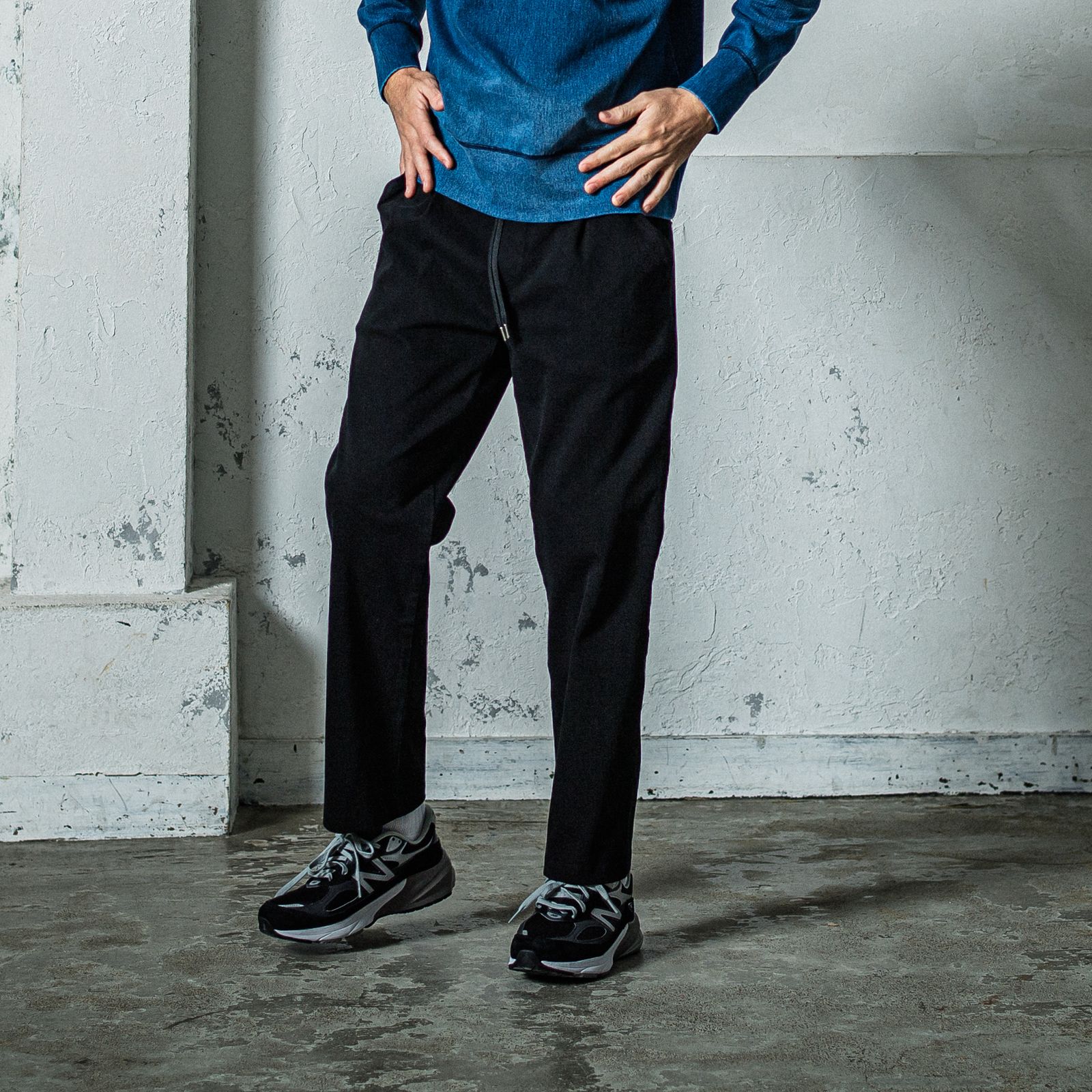 EX DENIM JERSEY WIDE PT / RC35-ST-016WTD / デニムジャージワイドパンツ / ブラック