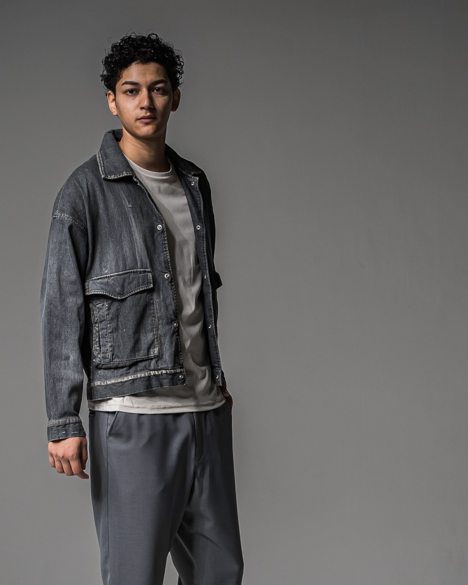 LDENIM AG FLIGHT JACKET / RC37-JK-001 / デニムフライトジャケット / ブラックユーズド