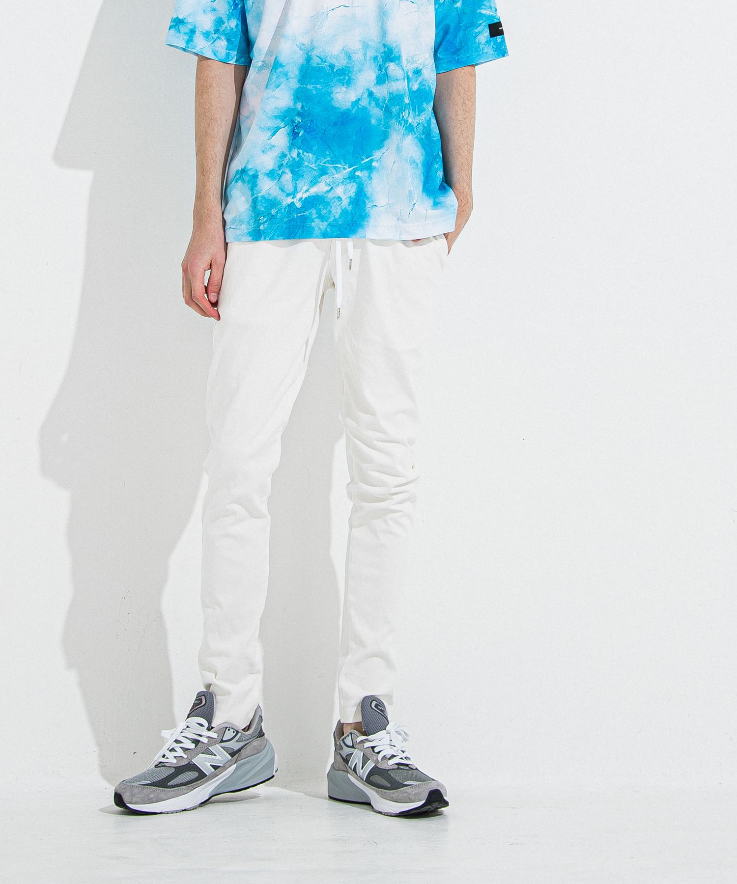 DENIM JERSEY CHRIS EASY TUCK PT / RC36-ST-016TD / ライトオンスデニムジャージイージータックパンツ / ホワイト