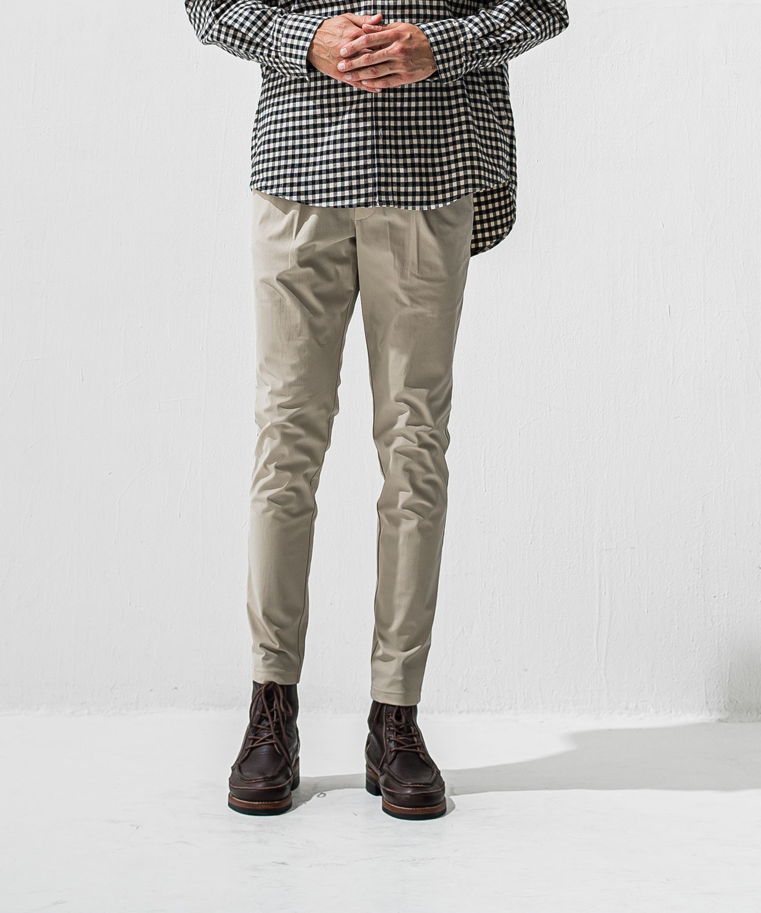 CHRIS EASY HEAT TUCK PANTS / RC42-ST-016HT / 裏起毛ワンタックスラックスイージーパンツ / グレージュ (10月下旬入荷予定)