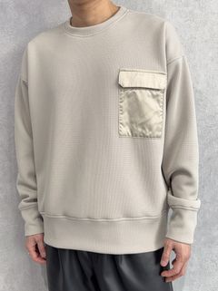 AZE MILITARY DROP TRAINER / RC39-C-003 / 高機能畦編みニットトレーナー / グレージュ