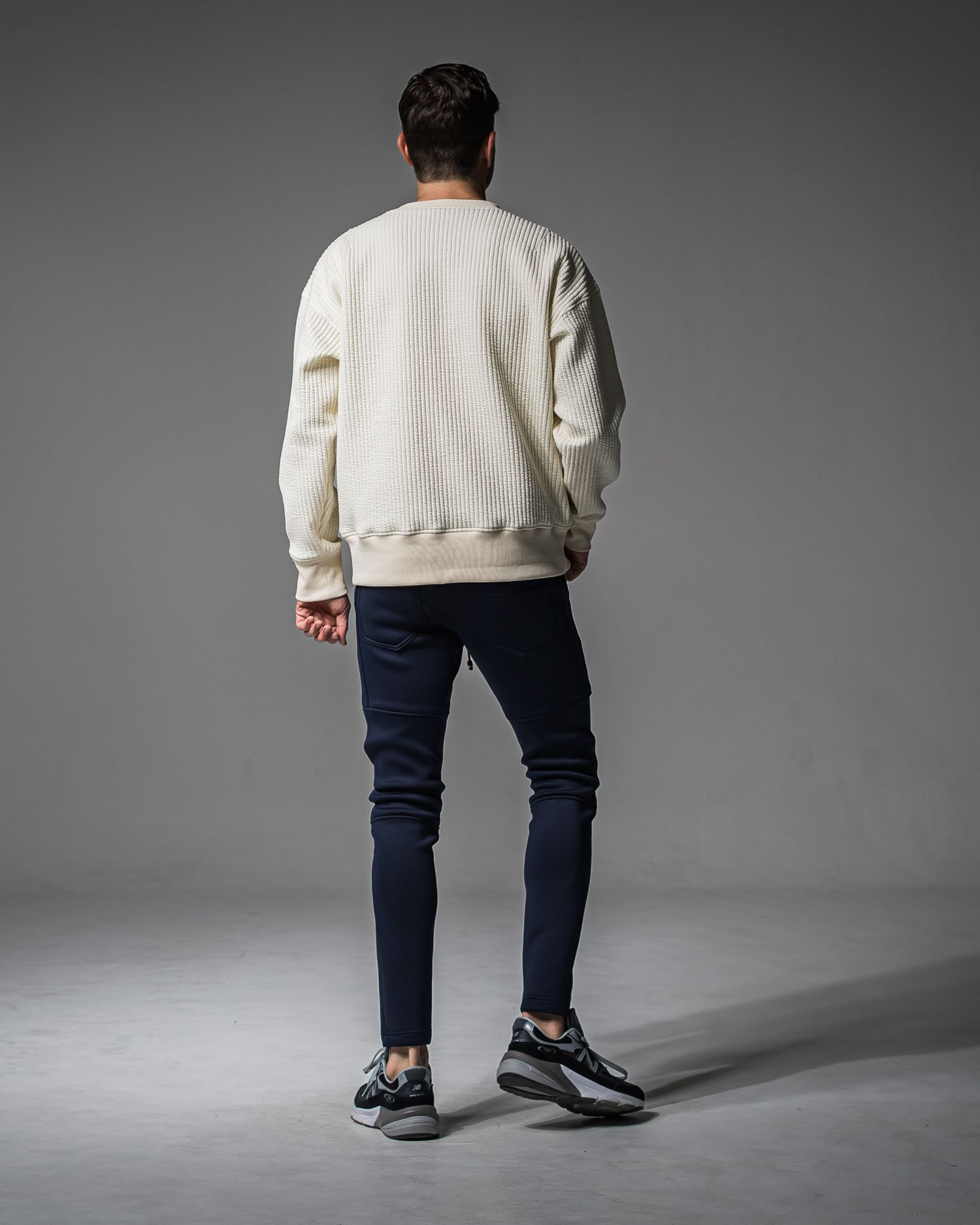 STRIPE QUILTING DROP TRAINER / RC37-C-003 / ストライプキルティングトレーナー / オフホワイト (9月下旬入荷予定)