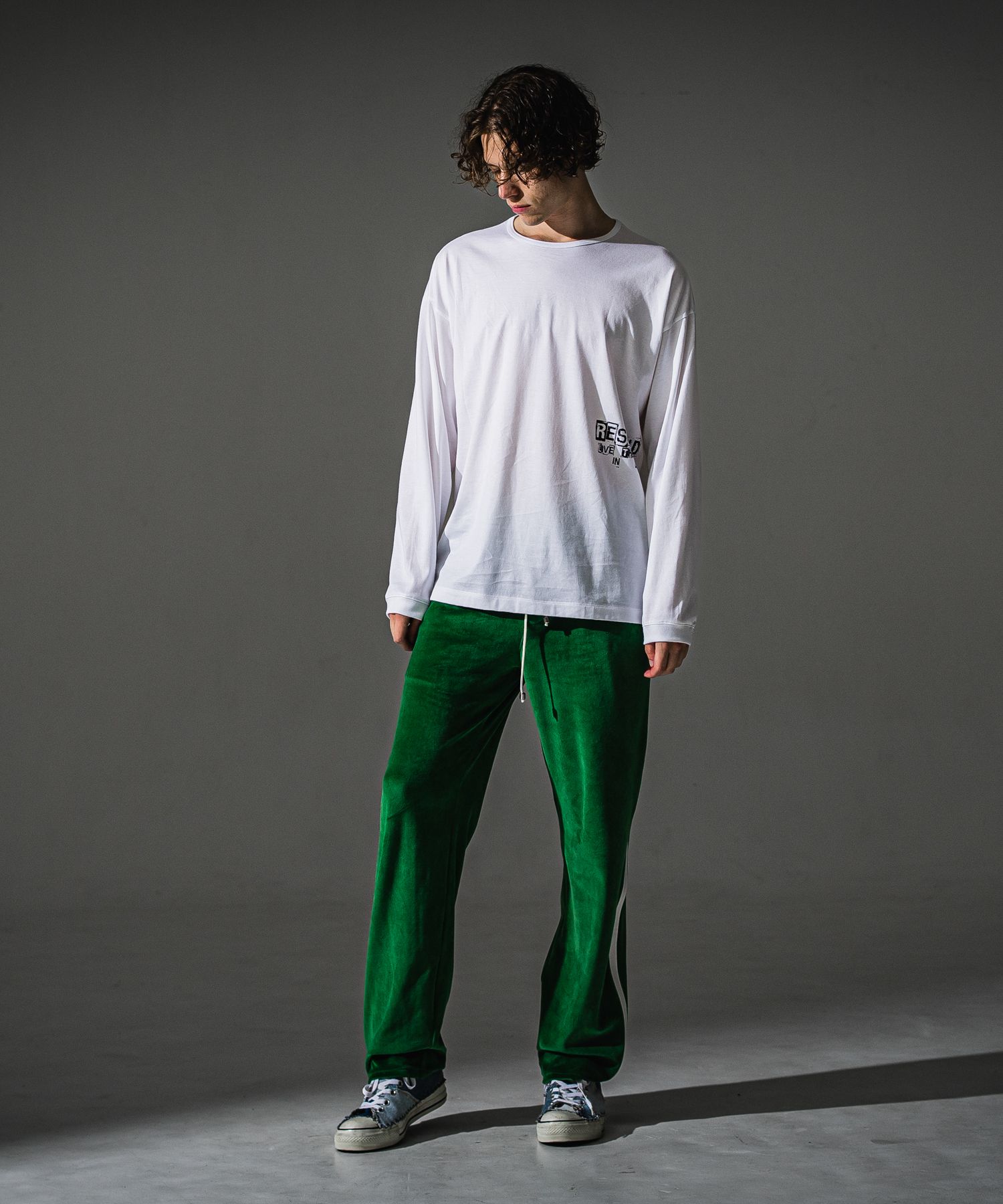 UK OVER LONGSLEEVE TEE / RC41-T-002 / オーバーサイズ長袖ロゴプリントTシャツ / ホワイト (7月中旬入荷予定)