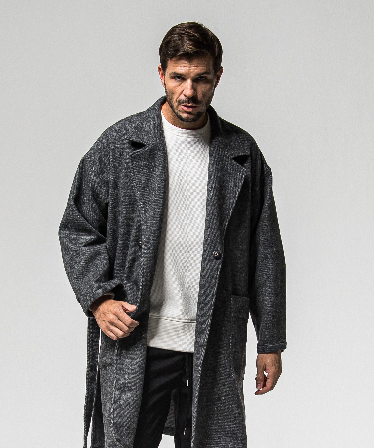 GOWN OVER COAT / RC38-JK-004 / オーバーサイズガウンコート / グレー (11月上旬入荷予定)