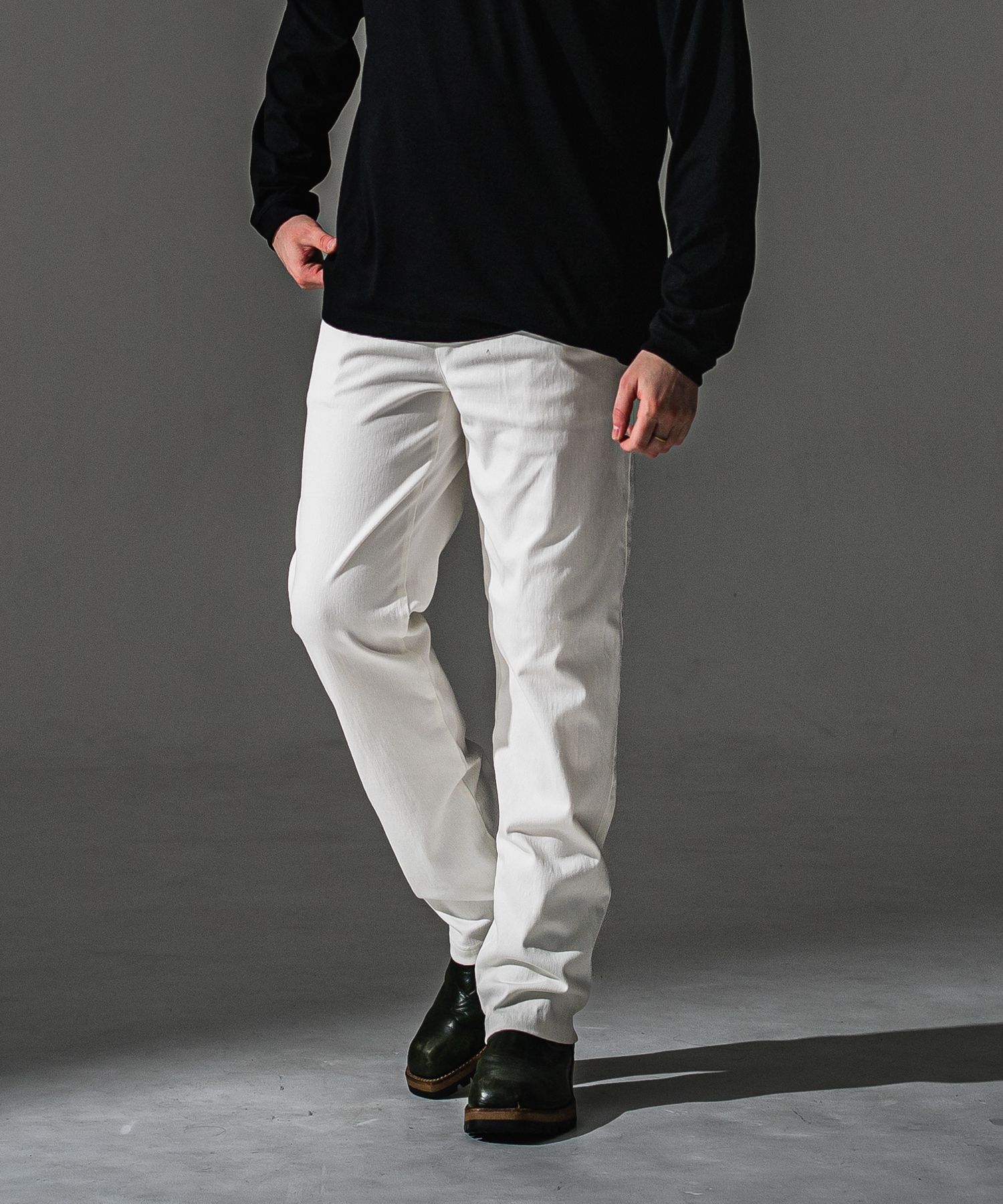 DENIM JERSEY WIDE PT / RC41-ST-016WTD / ライトオンスデニムジャージセミワイドパンツ / ホワイト (8月中旬入荷予定)