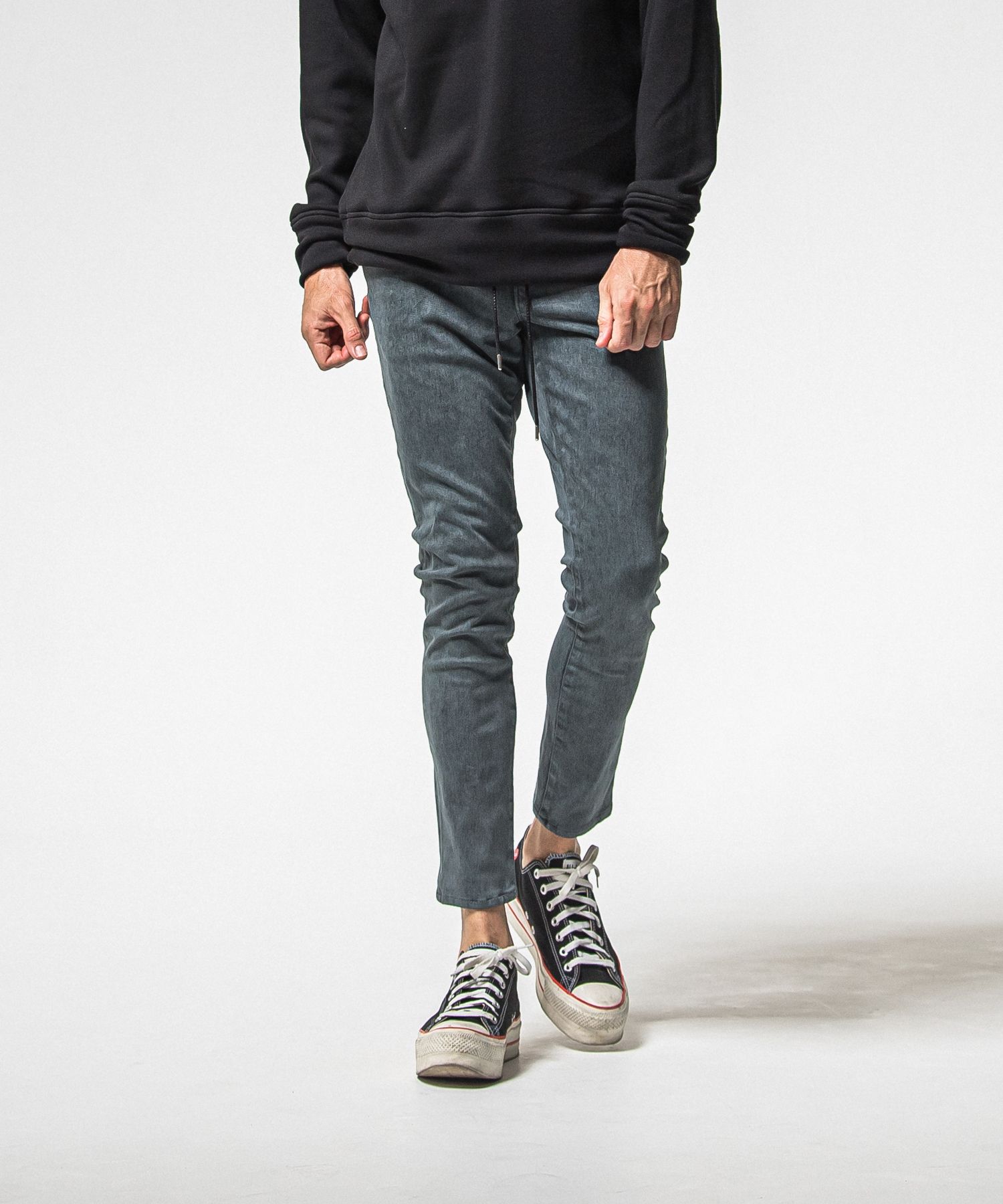 MICK DENIM JERSEY / BASIC-ST-020 / デニムジャージテーパードパンツ / ピグメントブラック (12月上旬入荷予定)