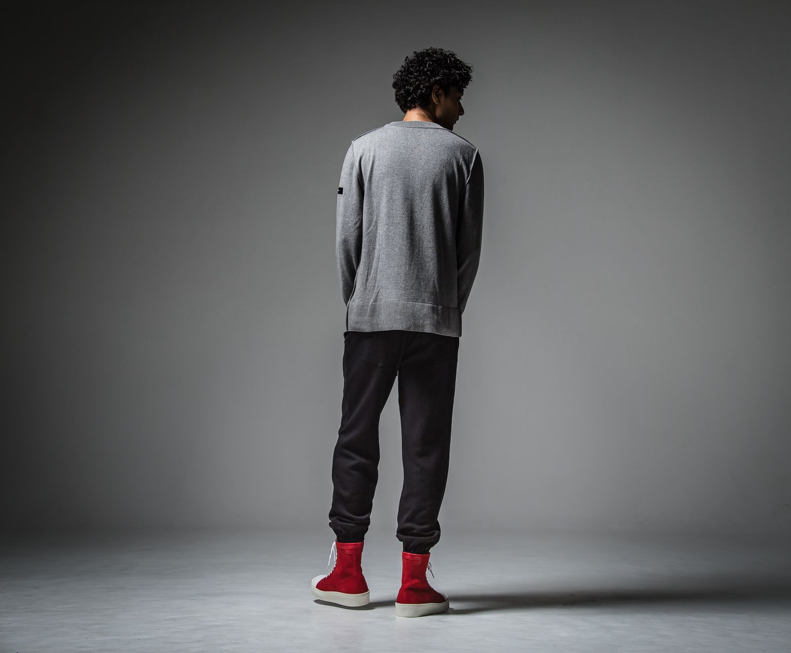 MIKE HEAT PANTS / RC30-ST-028H / 裏起毛ルーズ裾ゴムパンツ / ブラック