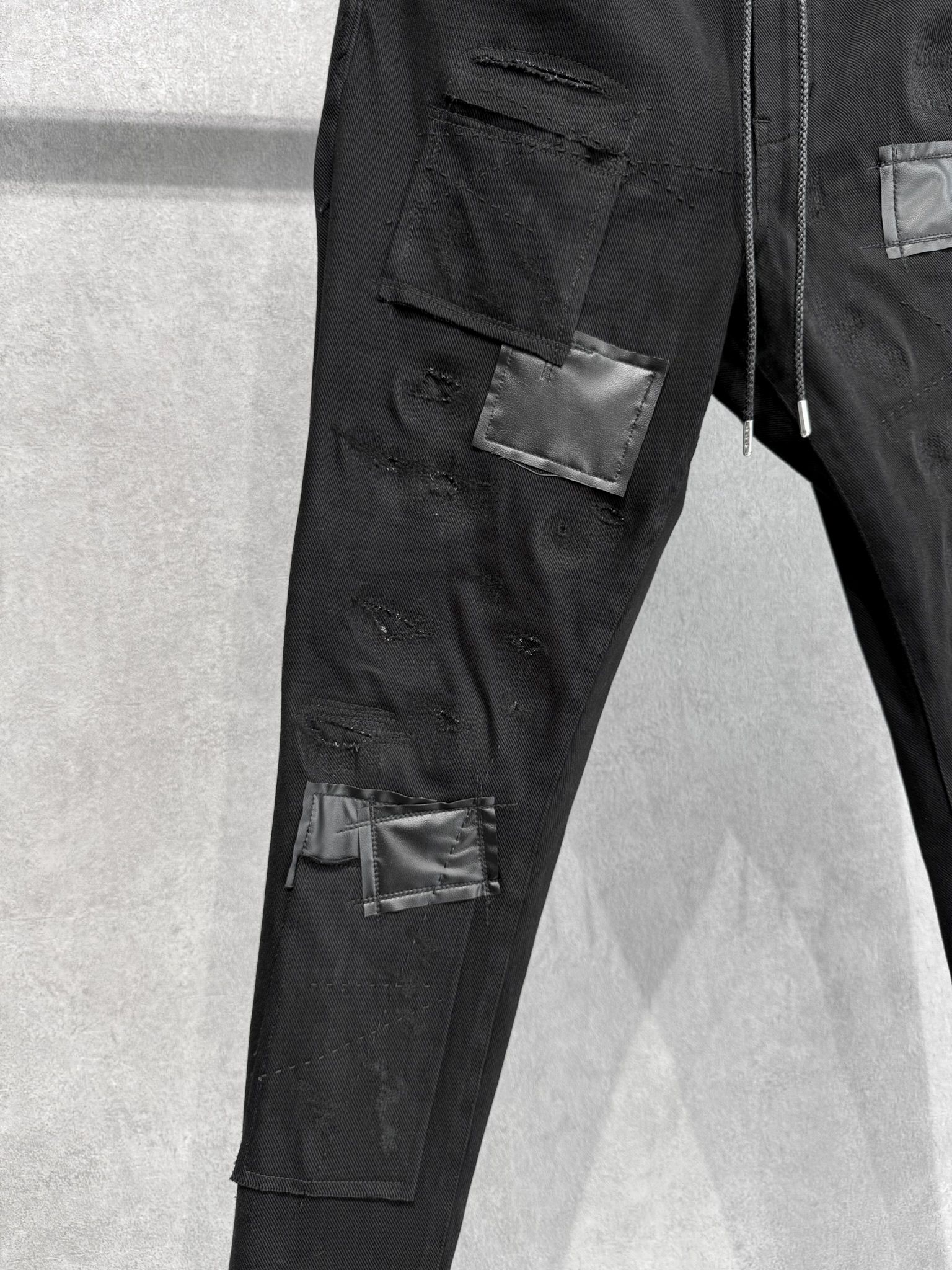 MICK DENIM JERSEY / BASIC-ST-020 / デニムジャージテーパードパンツ / ブラックリメイク