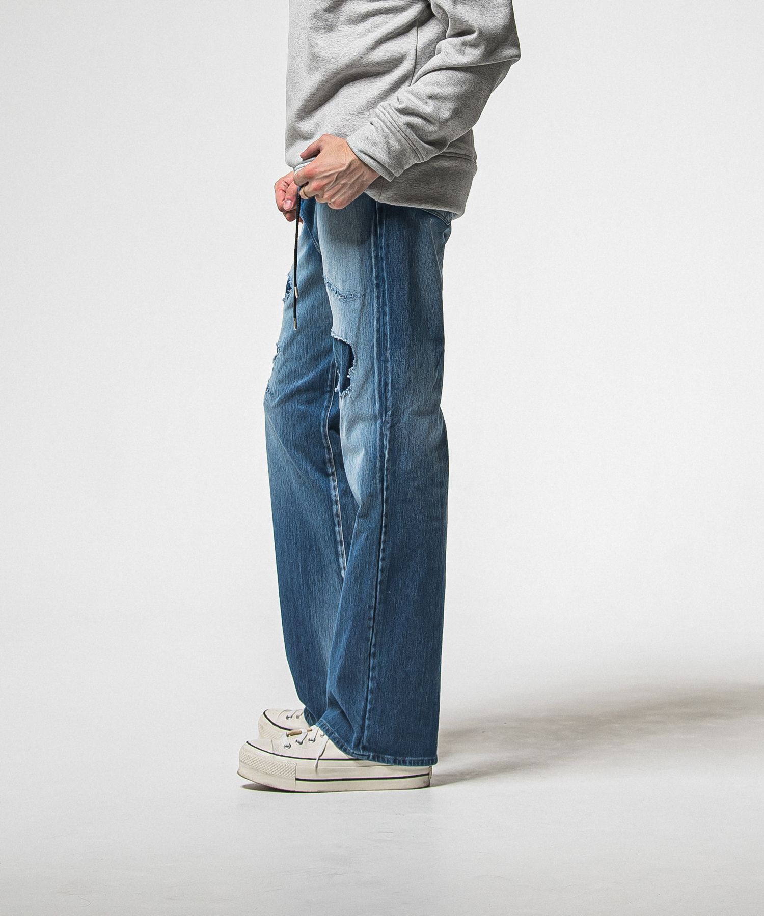 KING DENIM JERSEY / RC38-ST-005 / デニムジャージバギーワイドパンツ / インディゴクラッシュ (12月中旬入荷予定)