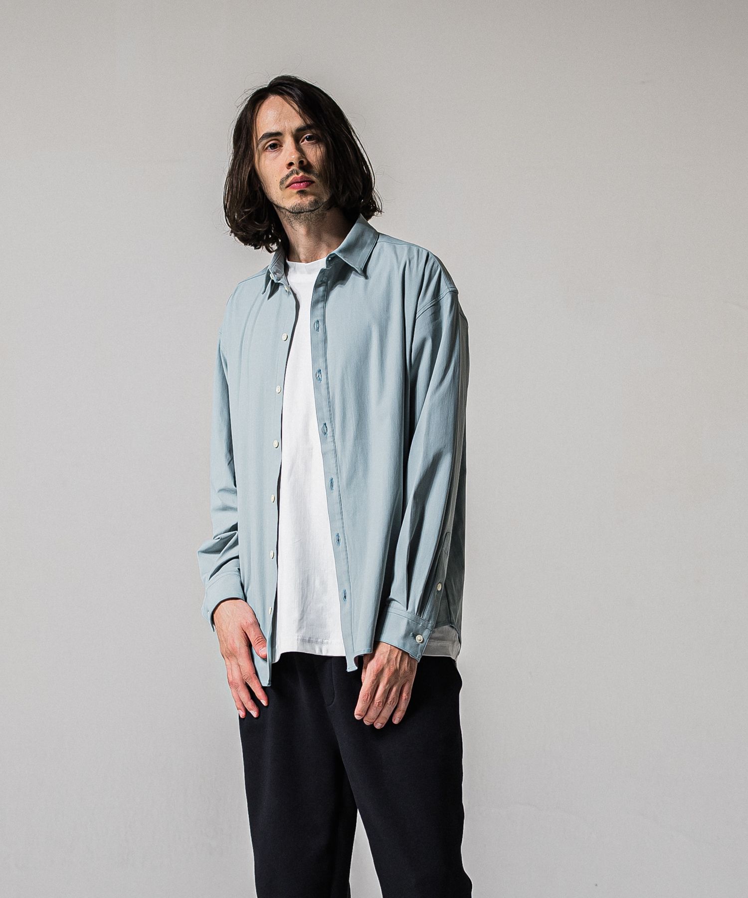 NYLON JACK SHIRTS / RC39-SH-001 / オーバーサイズナイロンシャツ / アクア (2月上旬入荷予定)