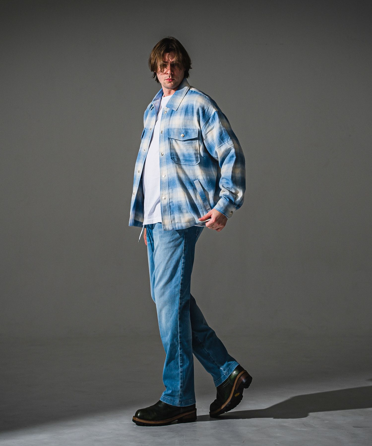 DENIM JERSEY WIDE PT / RC41-ST-016WTD / ライトオンスデニムジャージセミワイドパンツ / ライトインディゴ (8月中旬入荷予定)
