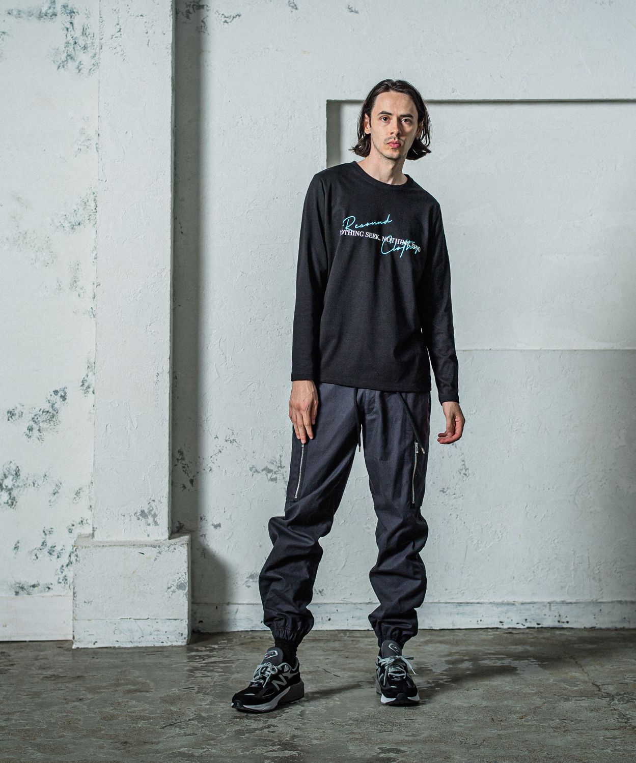 NSNF LONGSLEEVE TEE / RC35-T-009 / メッセージロゴ長袖Tシャツ / ブラック