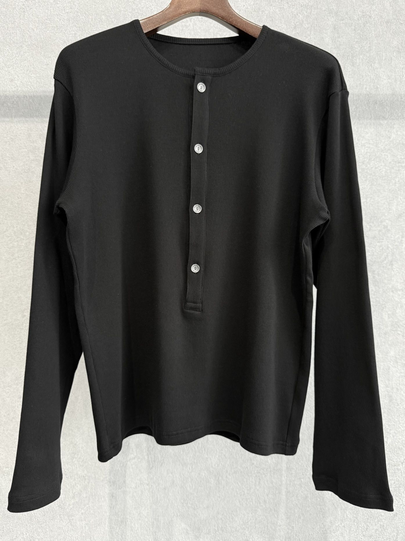 RIB HENRY LONGSLEEVE / RC41-T-005 / リブヘンリーネック長袖Tシャツ / ブラック