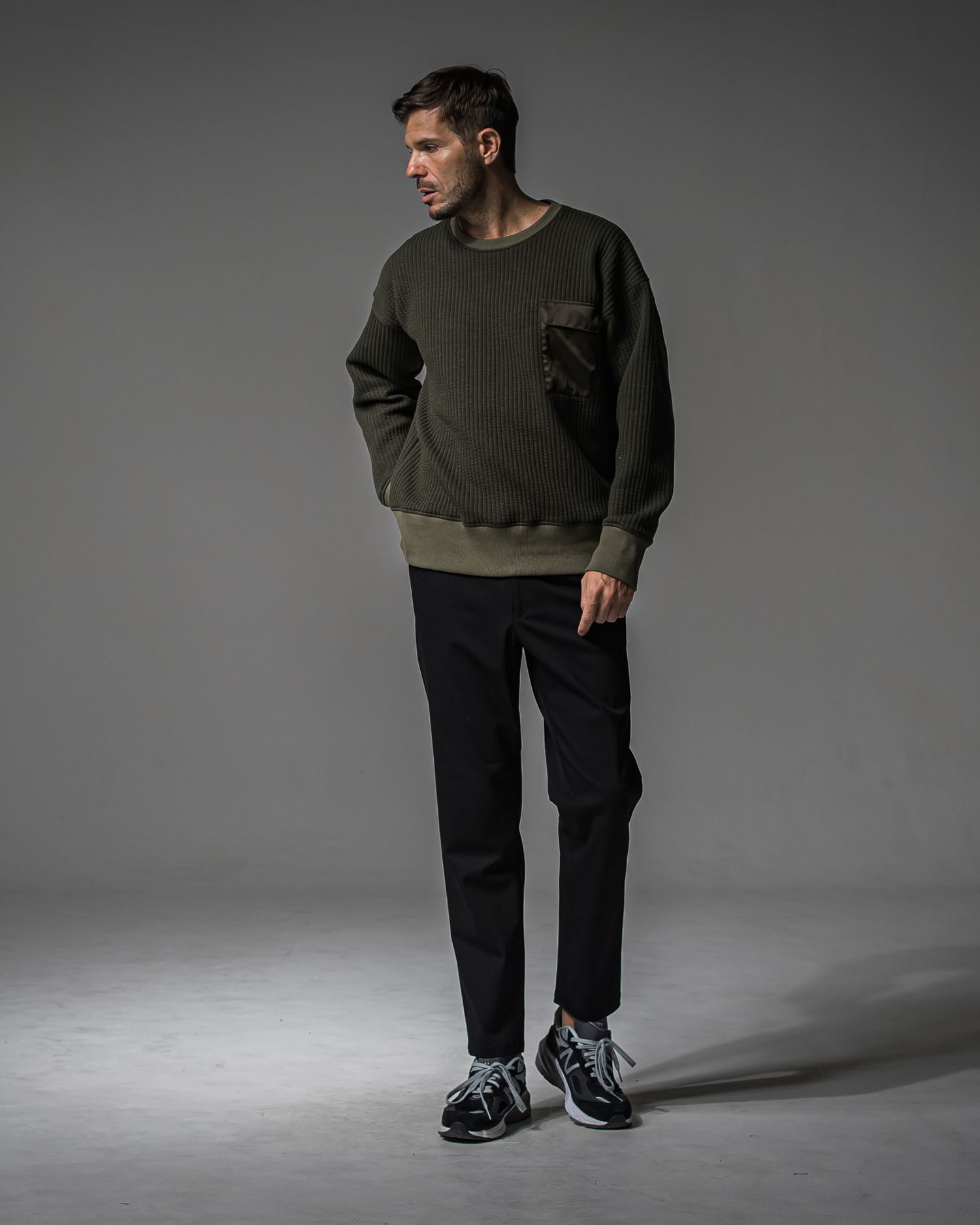 PAT WIDE EASY PANTS / RC37-ST-036BN / ワイドテーパードパンツ / オックス ブラック