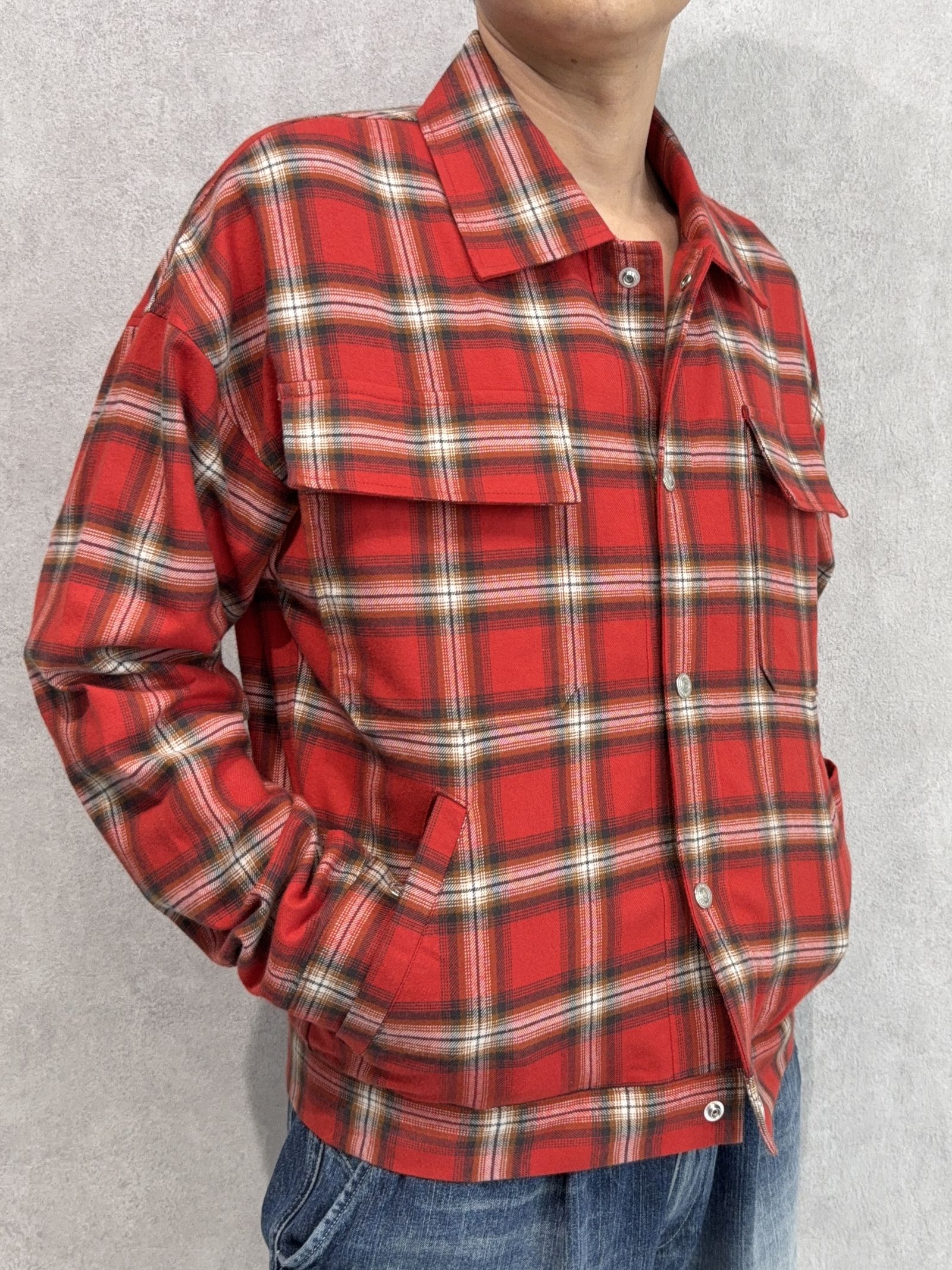 CHECK SHIRT JACKET / RC41-SH-003 / チェックシャツジャケット / レッド