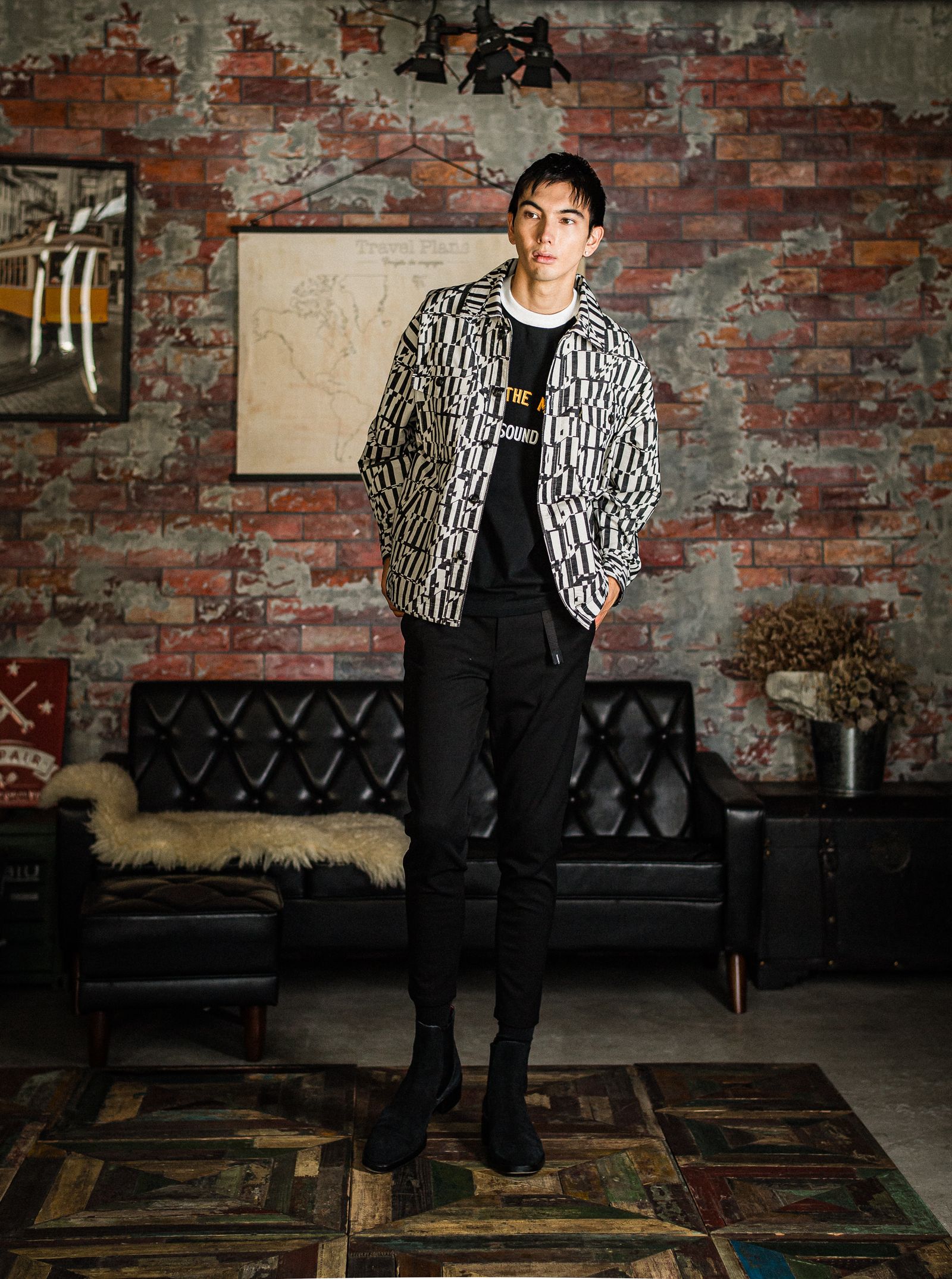 PAT TIGHT EASY PANTS / RC31-ST-037 / ベルト付きイージーパンツ / ブラック