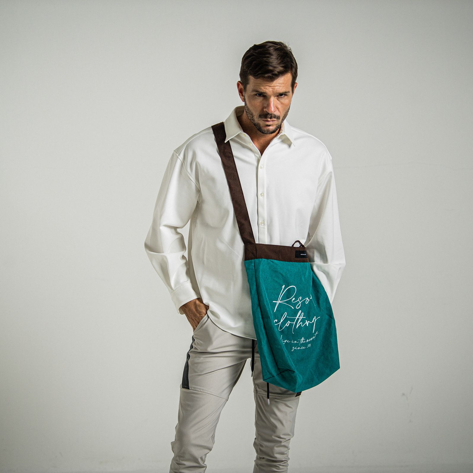「Lagu×RESOUND」 BLANKET & ECOBAG / RL-BLBAG-1 / ブランケット&ショルダーエコバッグ / ターコイズ