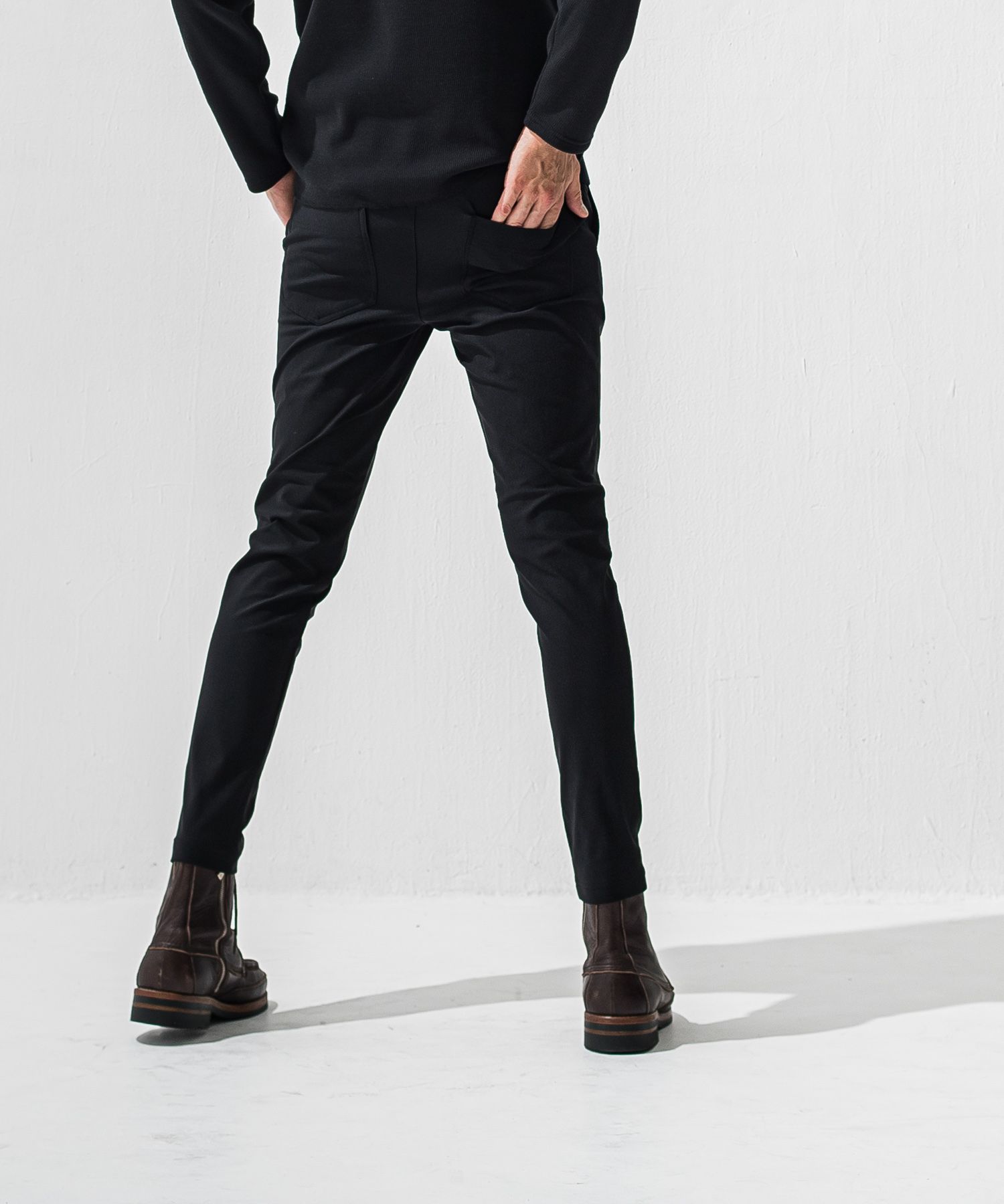 CHRIS EASY HEAT TUCK PANTS / RC42-ST-016HT / 裏起毛ワンタックスラックスイージーパンツ / ブラック (10月下旬入荷予定)