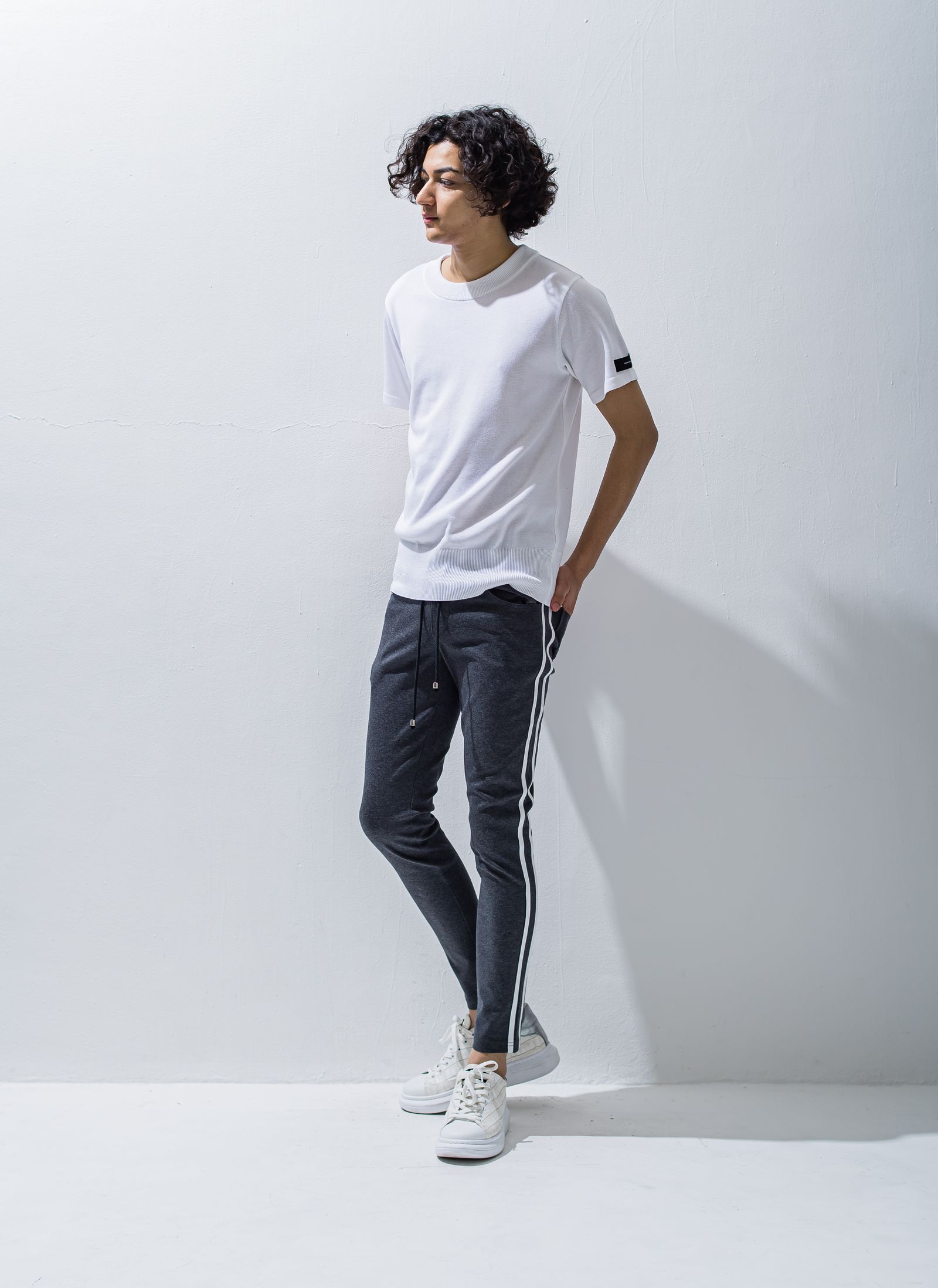 SILK HALF KNT / RC28-K-001 / 無地半袖サマーニット / ホワイト