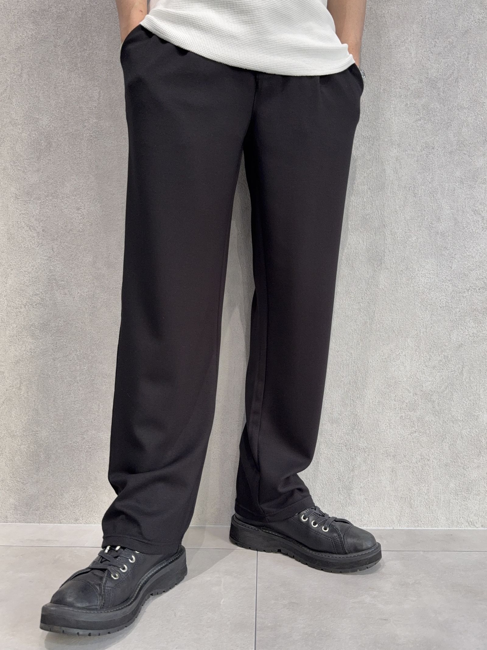 SEMI WIDE TUCK PANTS / RC40-ST-016WT / セミワイドタックパンツ / ダンボールブラック