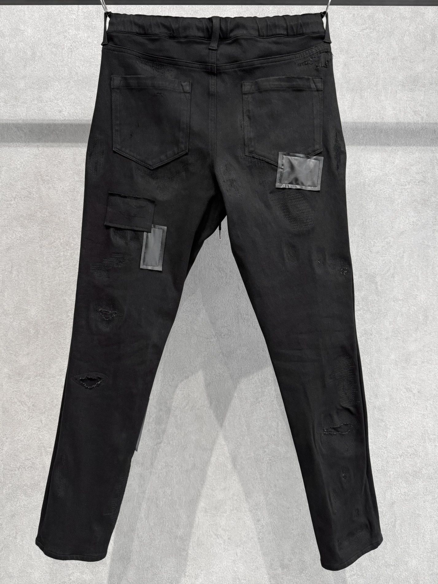 MICK DENIM JERSEY / BASIC-ST-020 / デニムジャージテーパードパンツ / ブラックリメイク
