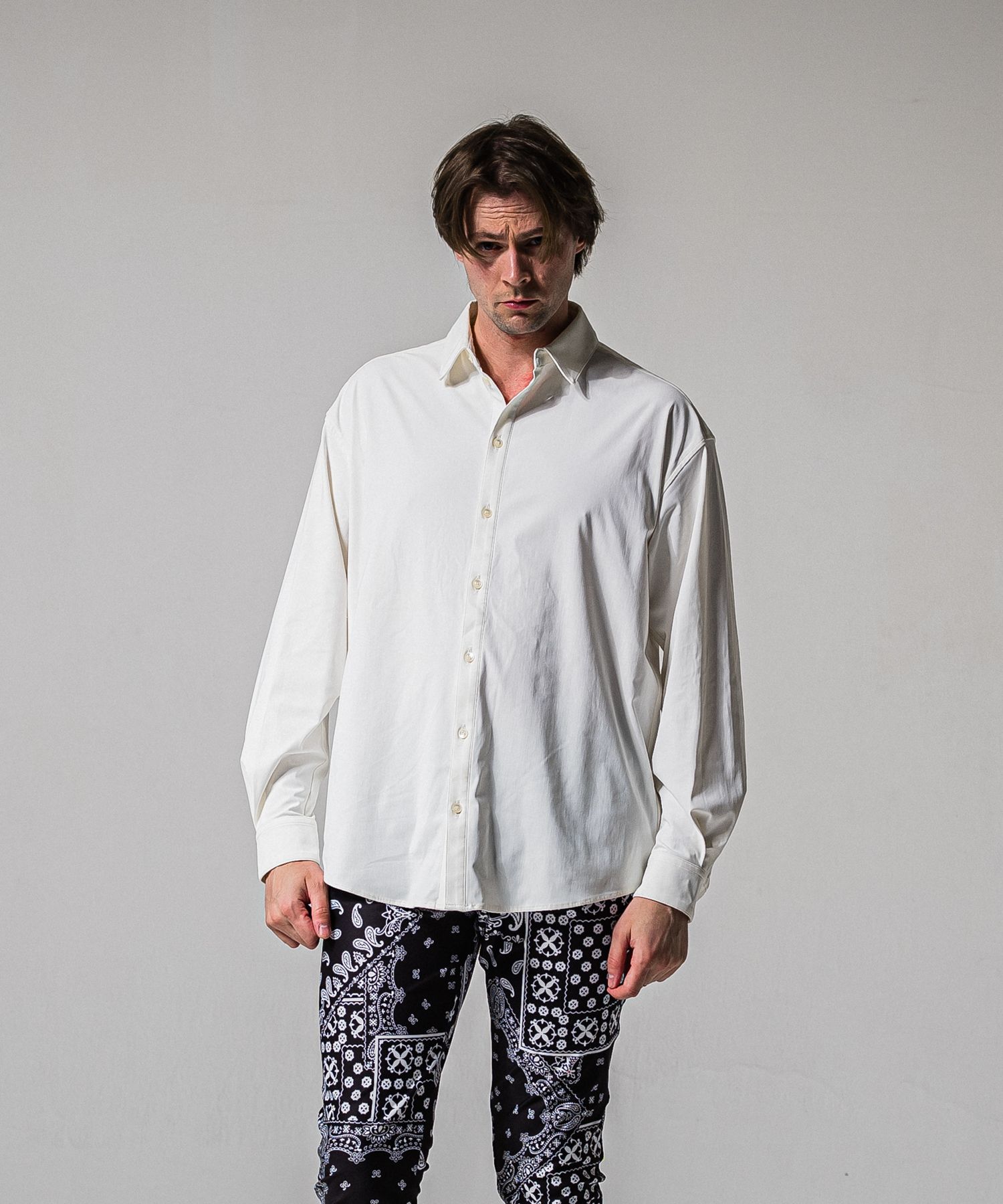 NYLON JACK SHIRTS / RC39-SH-001 / オーバーサイズナイロンシャツ / ホワイト (2月上旬入荷予定)