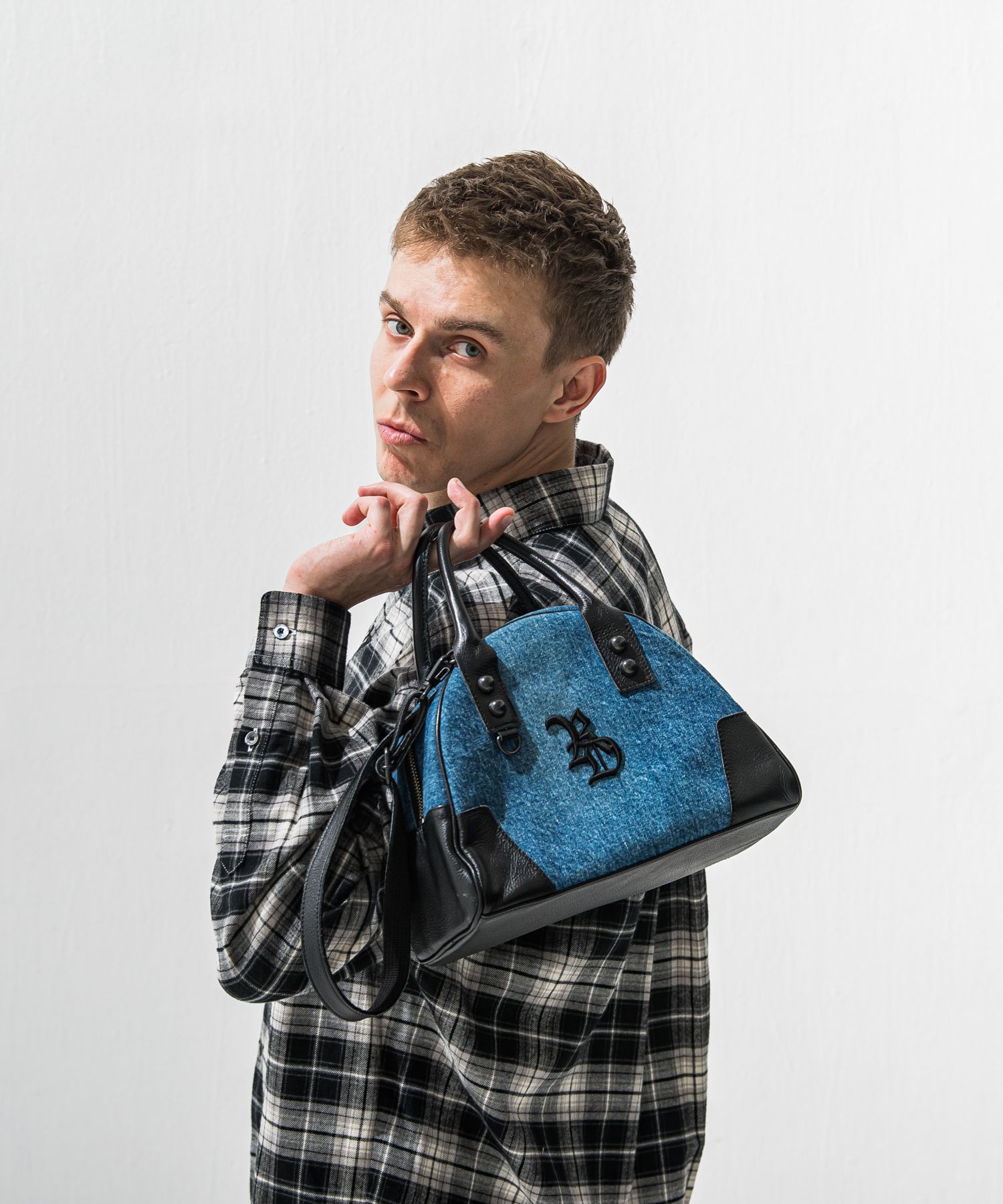 DENIM MINI BOSTON BAG / RC42-BAG-002RD / デニムミニボストンショルダーバッグ / デニム (12月上旬入荷予定)