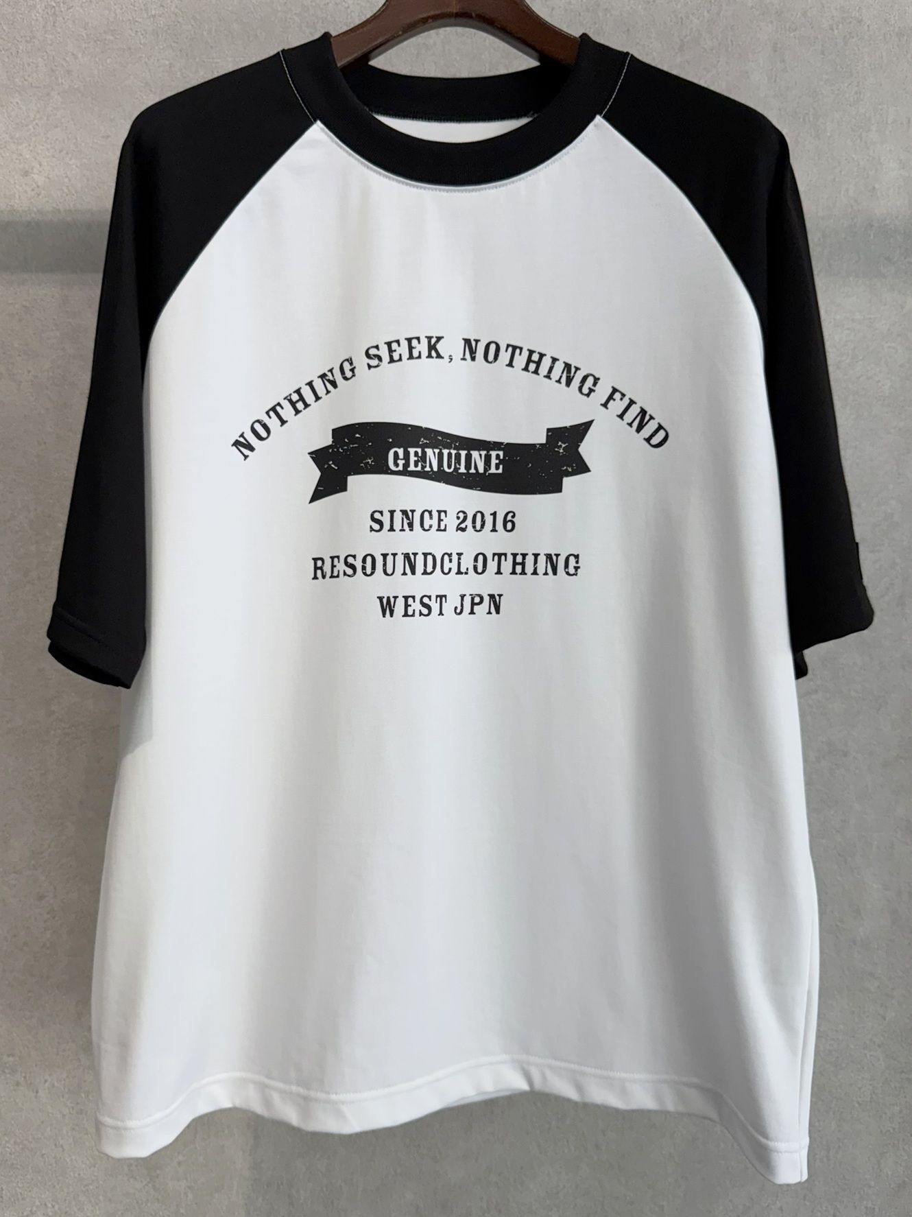 COLLEGE RAGLAN OVER TEE / RC39-T-002 / カレッジロゴラグランビッグTシャツ / ホワイト×ブラック