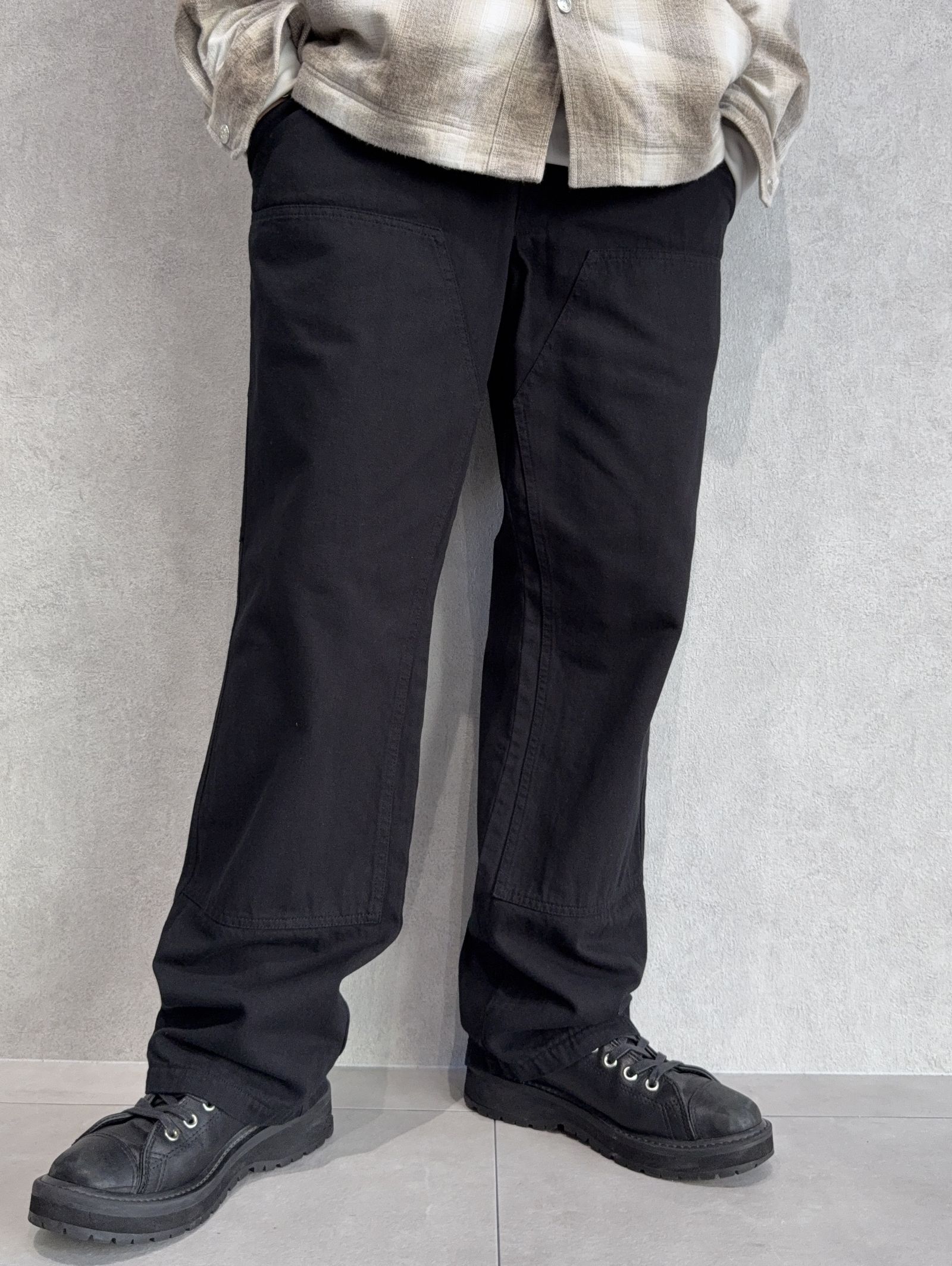 DOUBLE KNEE PT / RC39-ST-041 / ダブルニーワイドデニムパンツ / ブラック