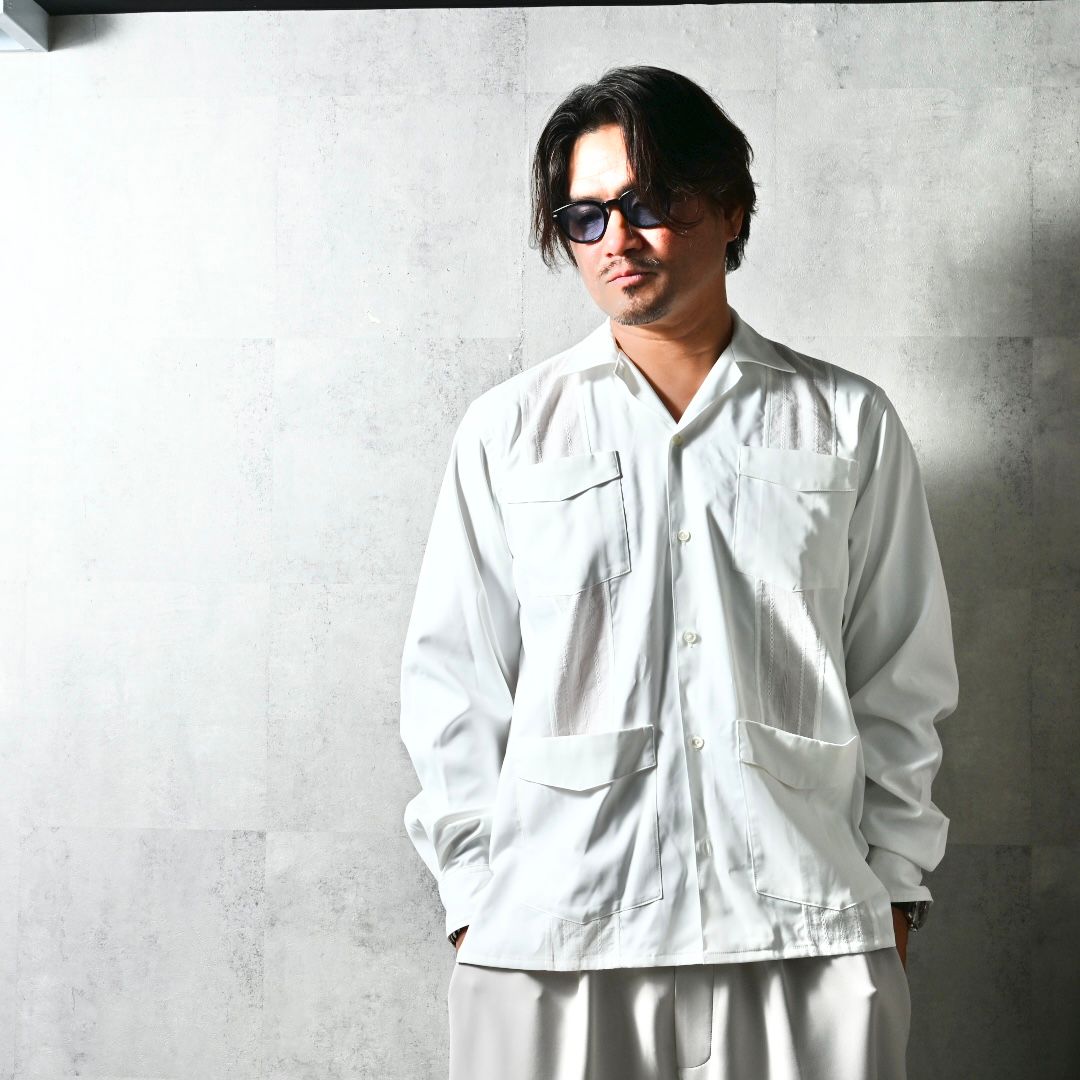 GUAYABERA SHIRTS / DP1-SH-002 / キューバシャツ / ホワイト (3月中旬入荷予定)