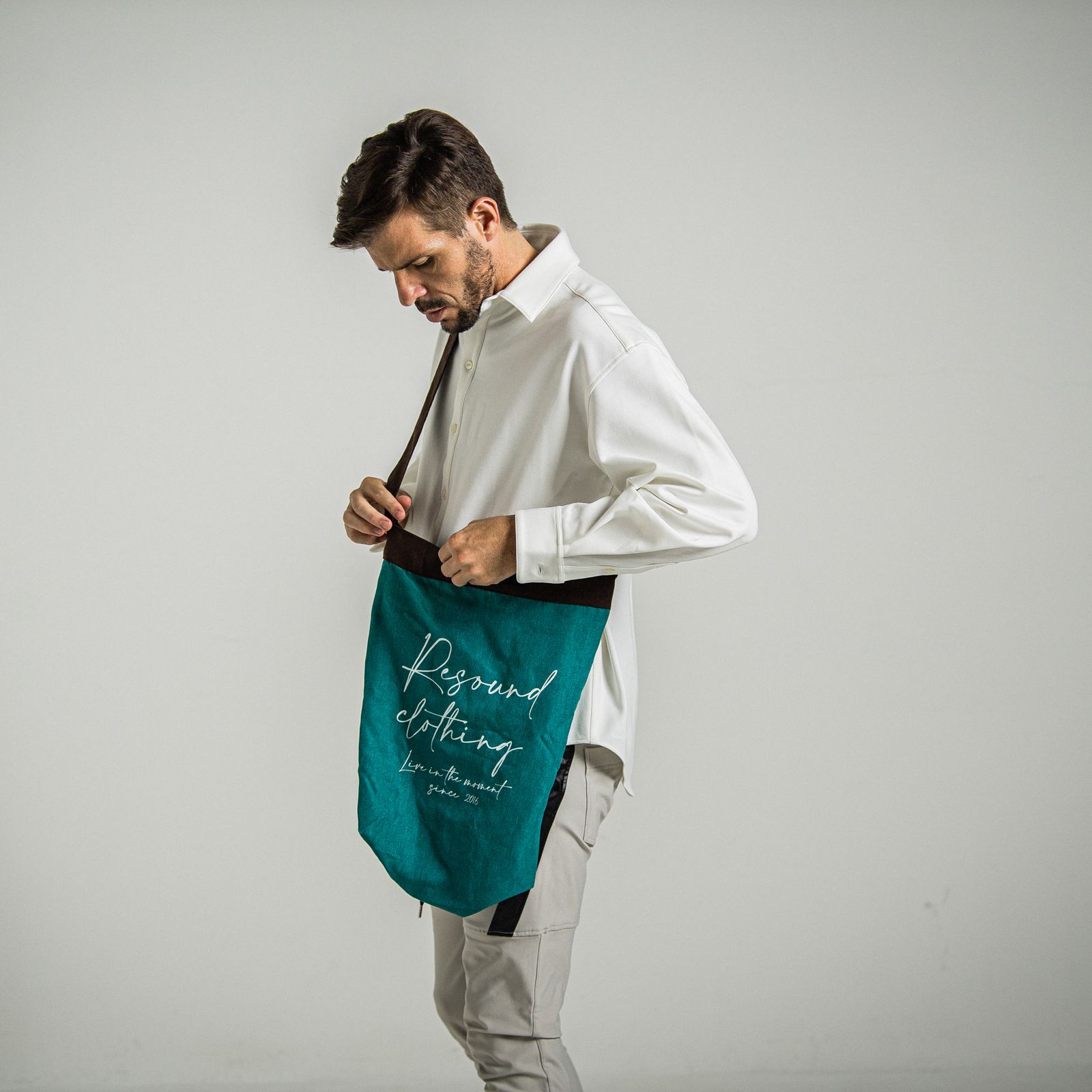 「Lagu×RESOUND」 BLANKET & ECOBAG / RL-BLBAG-1 / ブランケット&ショルダーエコバッグ / ターコイズ