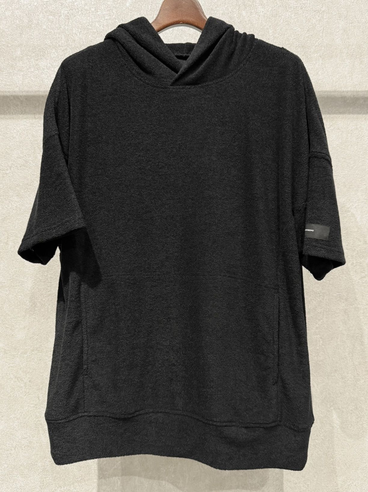 PILE HALF HOODIE / RC40-C-003 / パイル半袖パーカー / ブラック