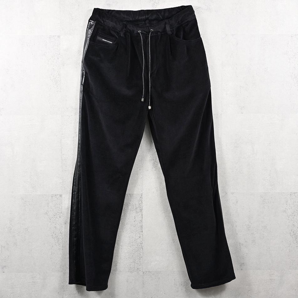 VELOUR SEMIWIDE TUCK PT / RC41-ST-044 / ベロアセミワイドタックパンツ / ブラック (9月中旬入荷予定)