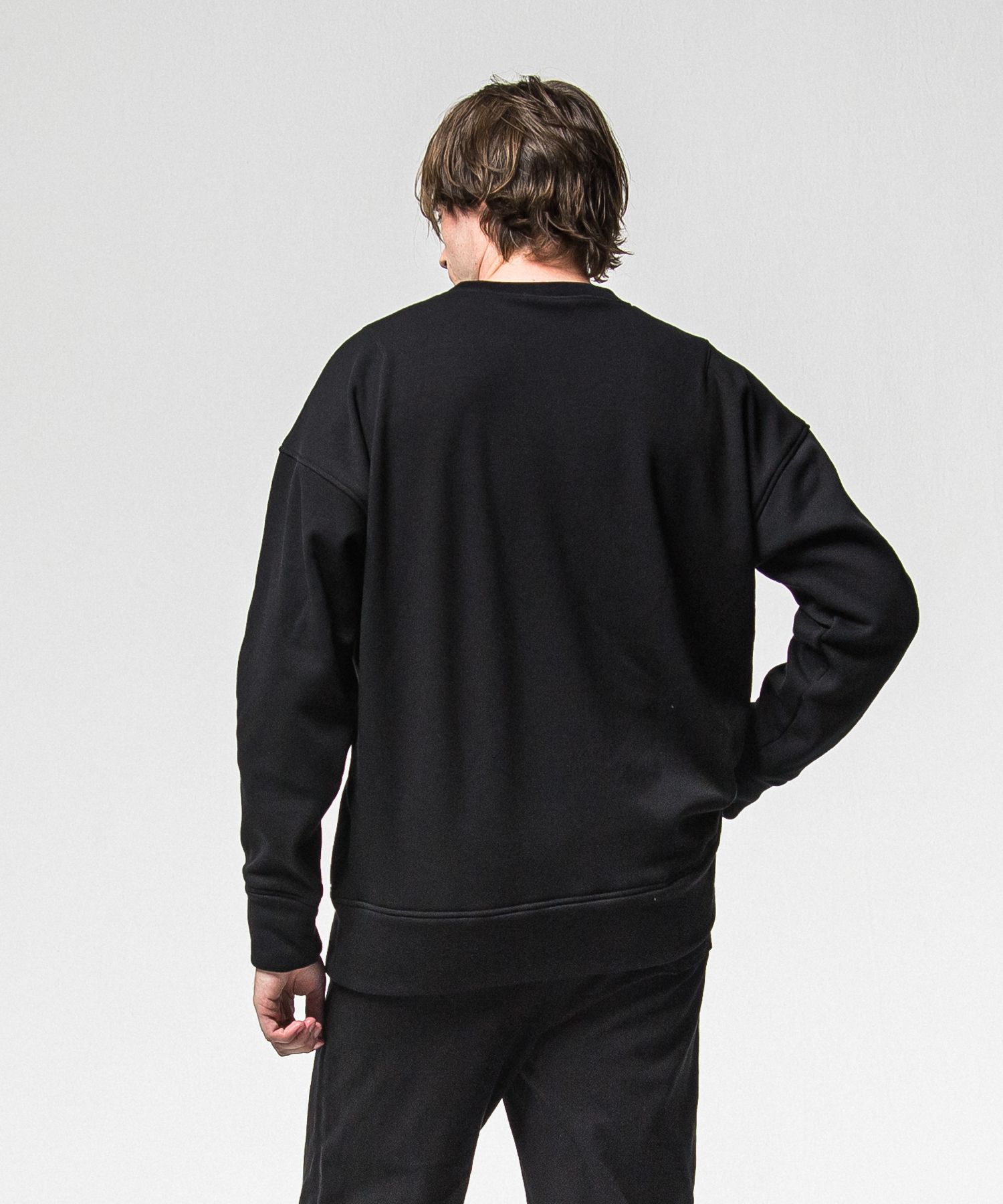 RC CHENILLE VELOURS FLEECE DROP TRAINER / RC38-C-004 / 裏起毛刺繍ワッペントレーナー / ブラック (11月上旬入荷予定)