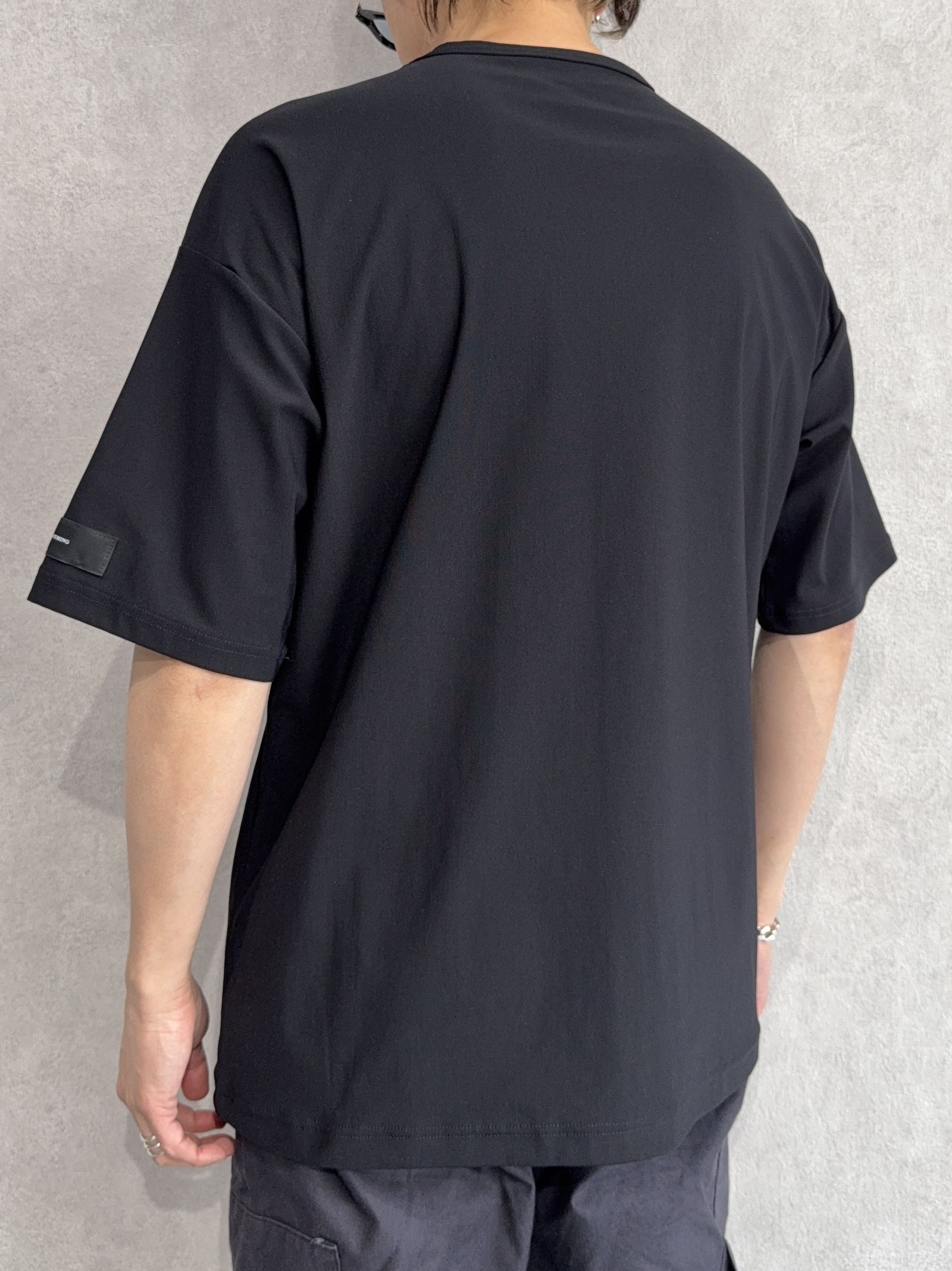 LEATHER POCKET OVER NYLON T / RC35-T-005 / レザーポケットナイロンビッグTシャツ / ブラック