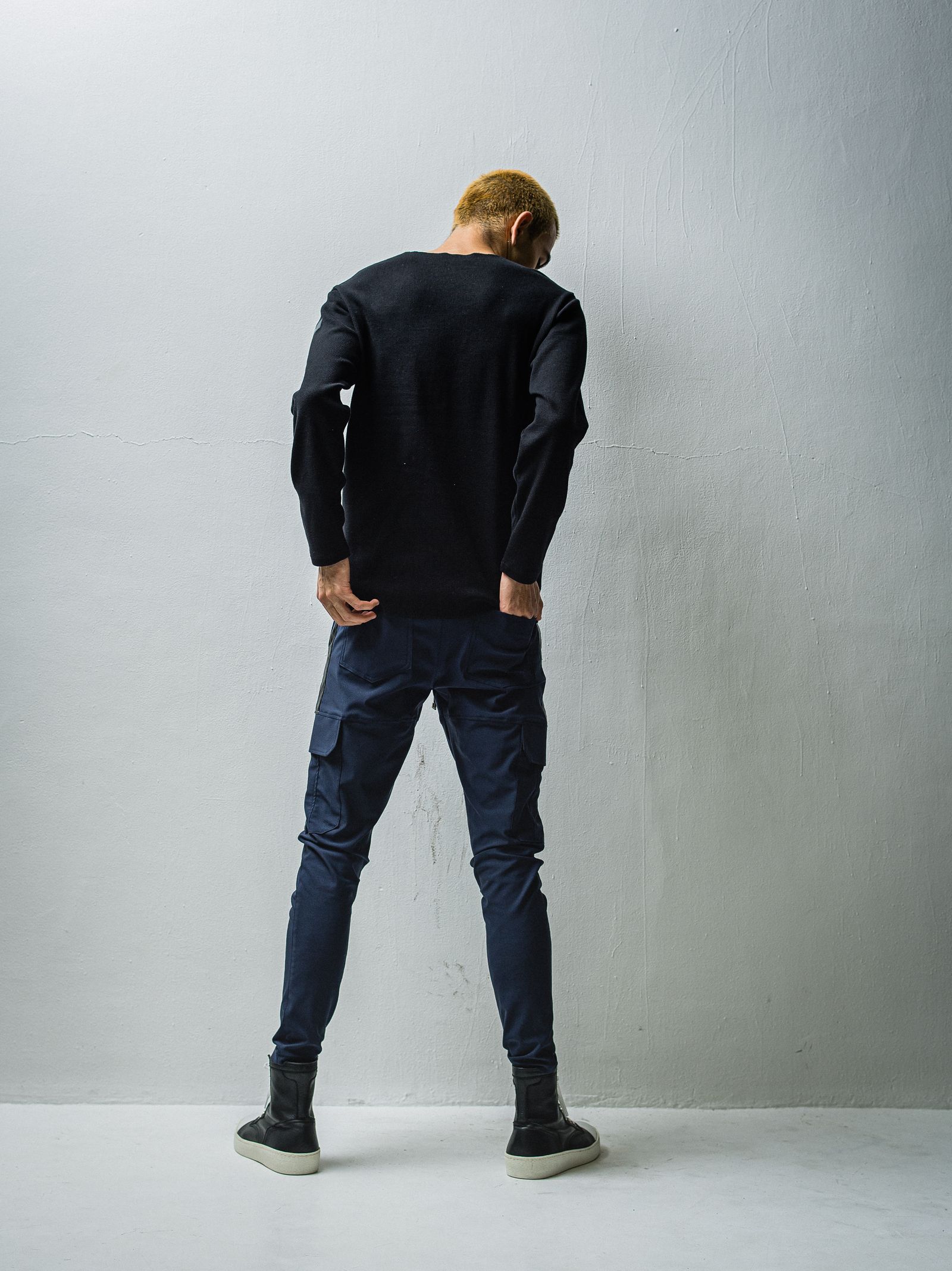 ST COTTON WAFFLE THERMAL / BASIC-CUT-001 / サーマル長袖Tシャツ / ブラック