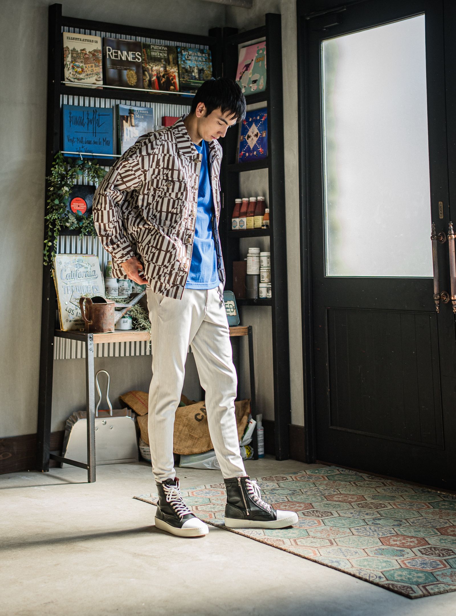PAT TIGHT EASY PANTS / RC31-ST-037 / ベルト付きイージーパンツ / グレー