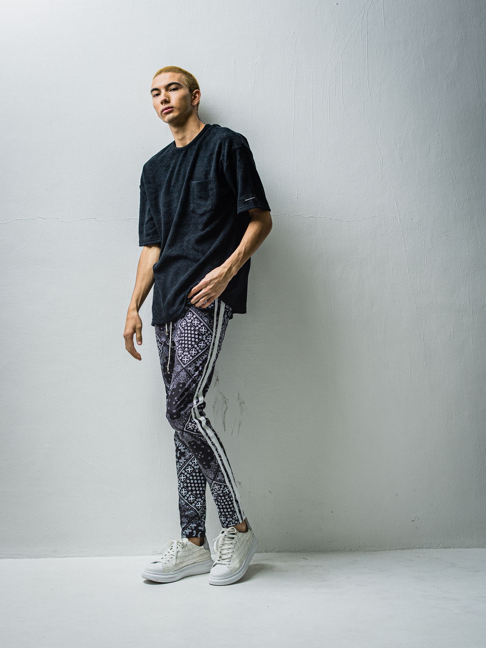 PILE LOOSE POCKET TEE / RC27-T-005 / パイルビッグポケットTシャツ / ブラック※