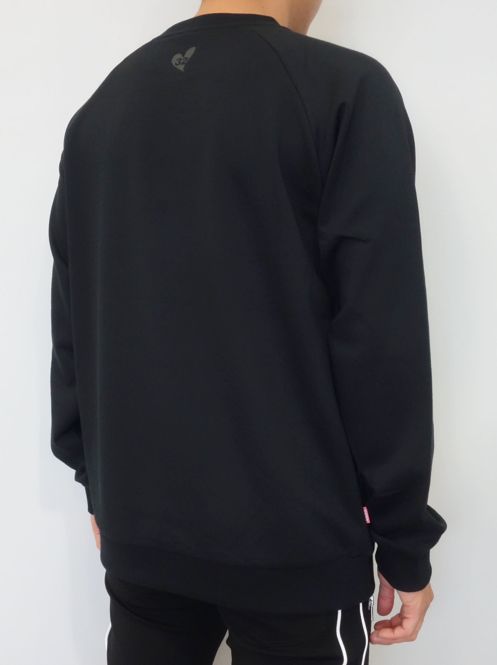 【SY32 by SWEET YEARS】DOUBLE KNIT HEAVY P/O CREW POクルー DOUBLE KNIT EMBOSS GEOMETRY P/O CREW BLACK SY32 by