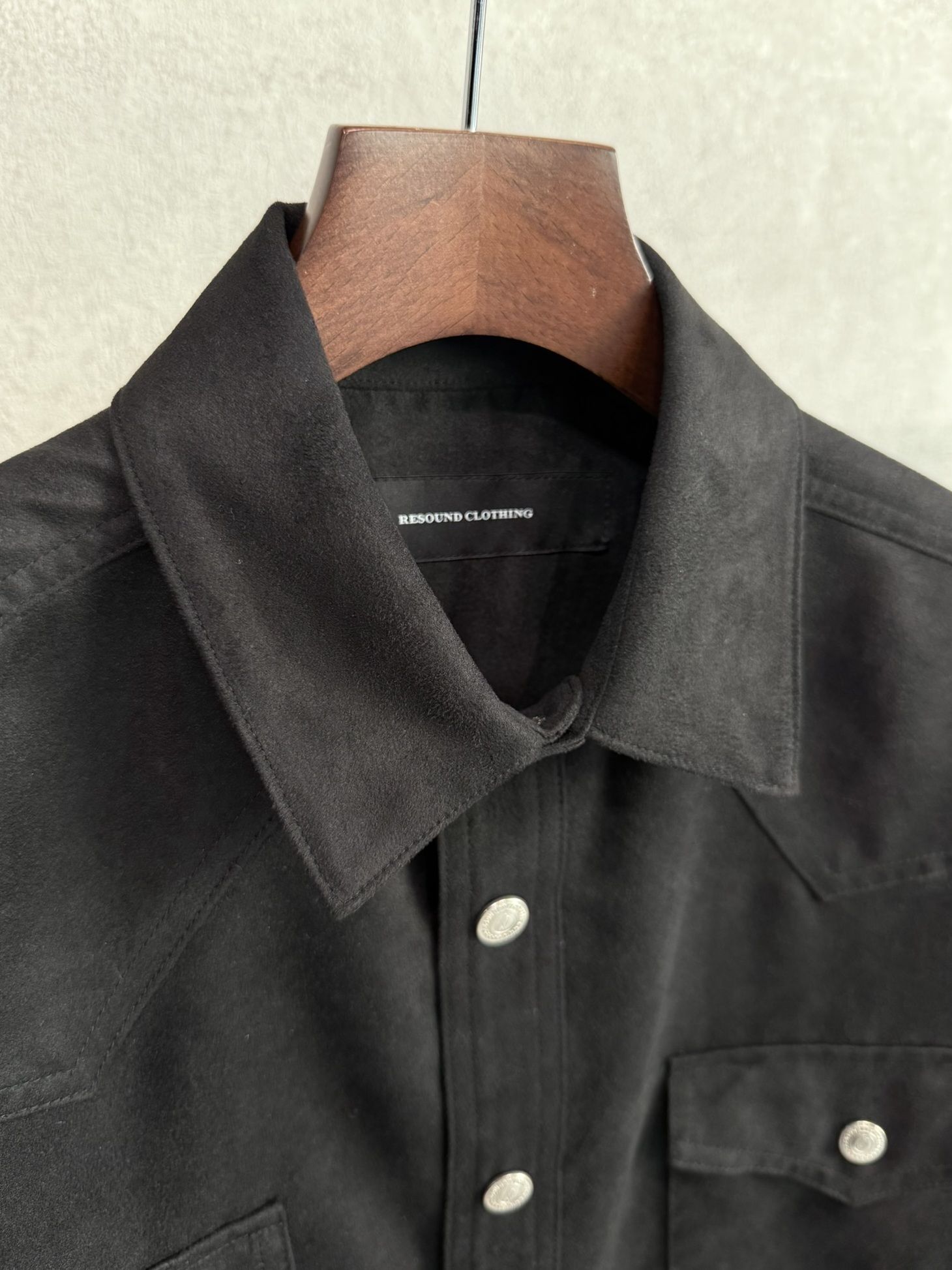 JAMES OVER SUEDE SHIRT / RC37-SH-003 / スエードエコレザーシャツ / ブラック
