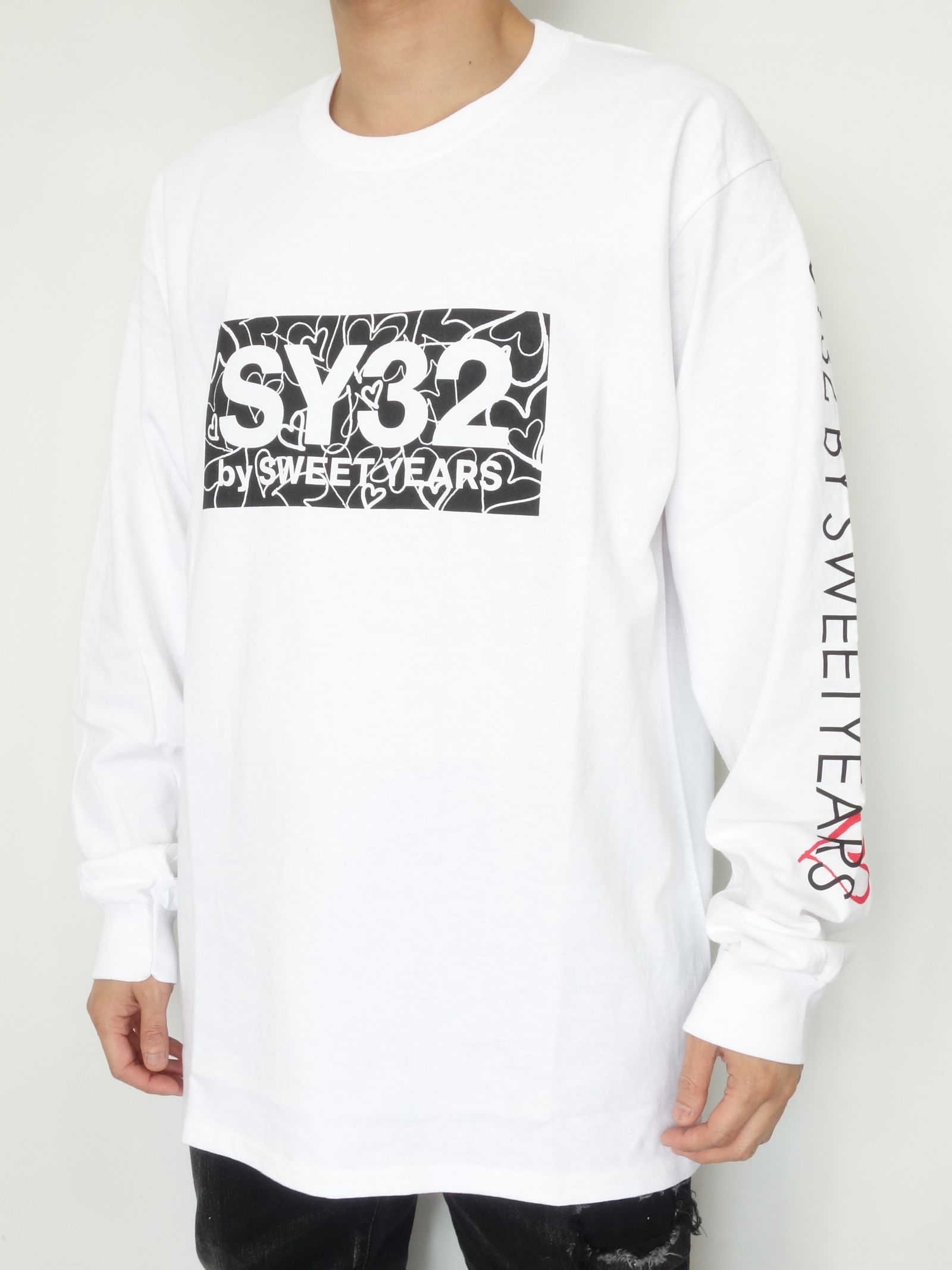 SY32 by SWEET YEARS - HEART BOX LOGO L/S TEE / 10015J / ロング