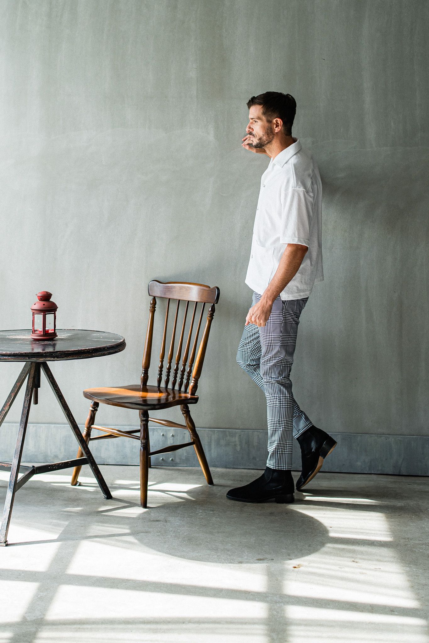 CHRIS EASY TUCK PANTS / RC32-ST-016T / イージータックパンツ / グレンチェックブラック