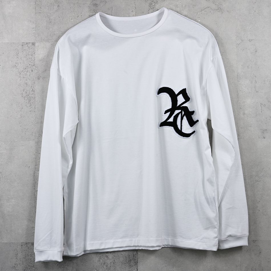 RC OVER LONGSLEEVE TEE / RC41-T-001 / オーバーサイズ長袖RCロゴワッペンTシャツ / ホワイト (7月中旬入荷予定)