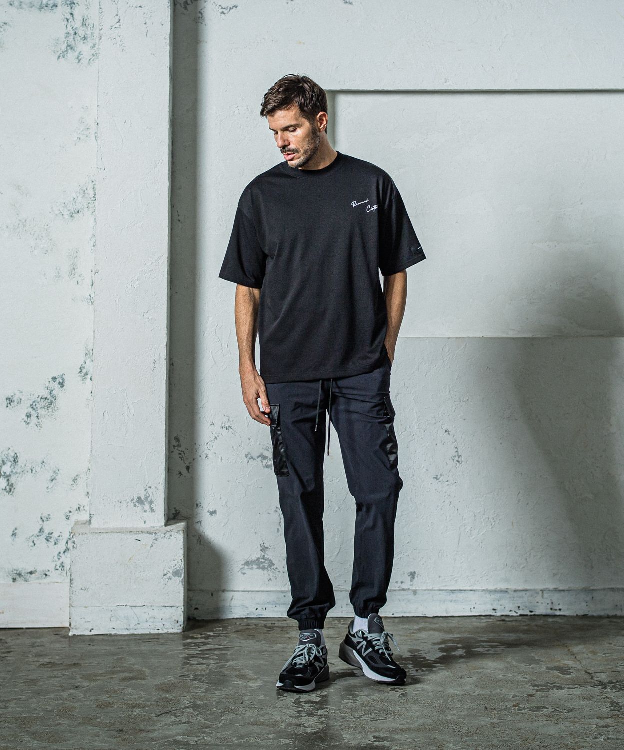 NY PT CARGO PANTS / RC35-ST-035 / ナイロン裾ゴムイージーカーゴパンツ / ブラック