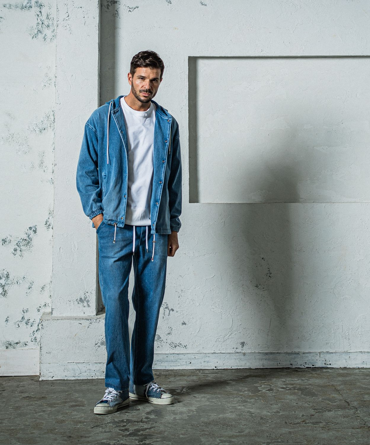 EX DENIM JERSEY WIDE PT / RC35-ST-016WTD / デニムジャージワイドパンツ / ライトインディゴ