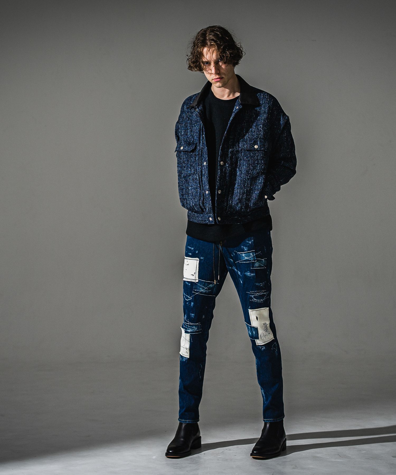 MICK DENIM JERSEY / BASIC-ST-020 / デニムジャージテーパードパンツ / ダークインディゴリメイク (9月上旬入荷予定)