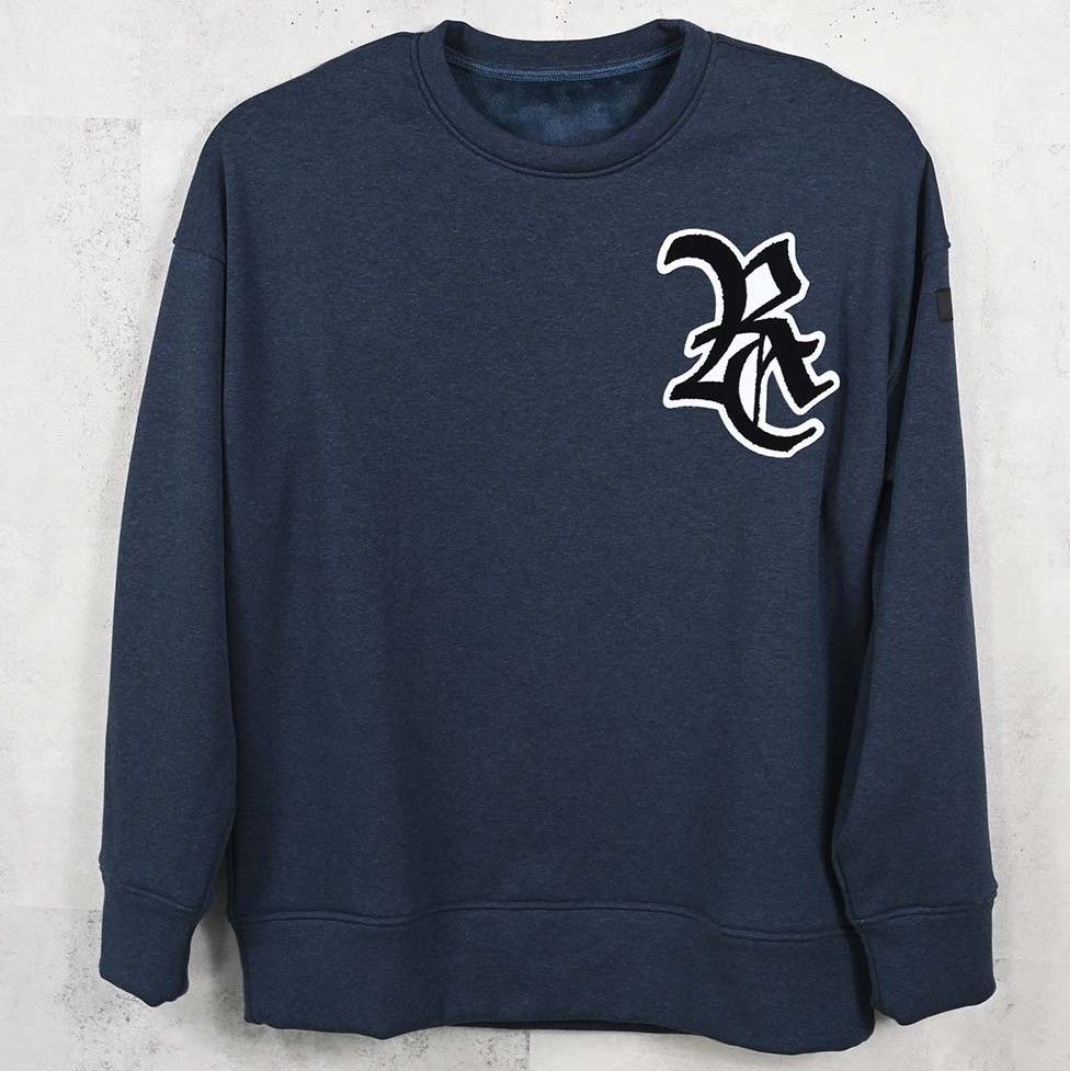 RC CHENILLE VELOURS FLEECE DROP TRAINER / RC38-C-004 / 裏起毛刺繍ワッペントレーナー / ネイビー (11月上旬入荷予定)