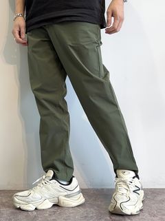 PAT WIDE EASY PANTS / RC31-ST-036 / ベルト付きテーパードワイドパンツ / ナイロンカーキ